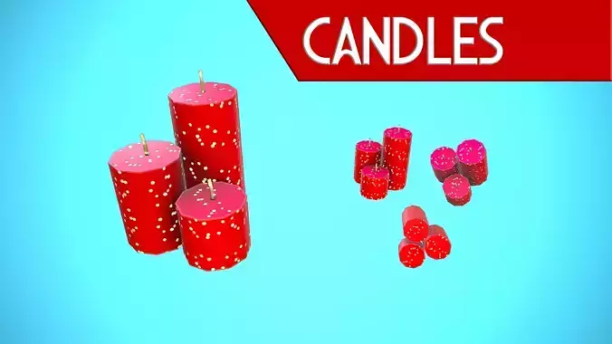 CANDLES CHRISTMAS CARTOON STYLIZED
