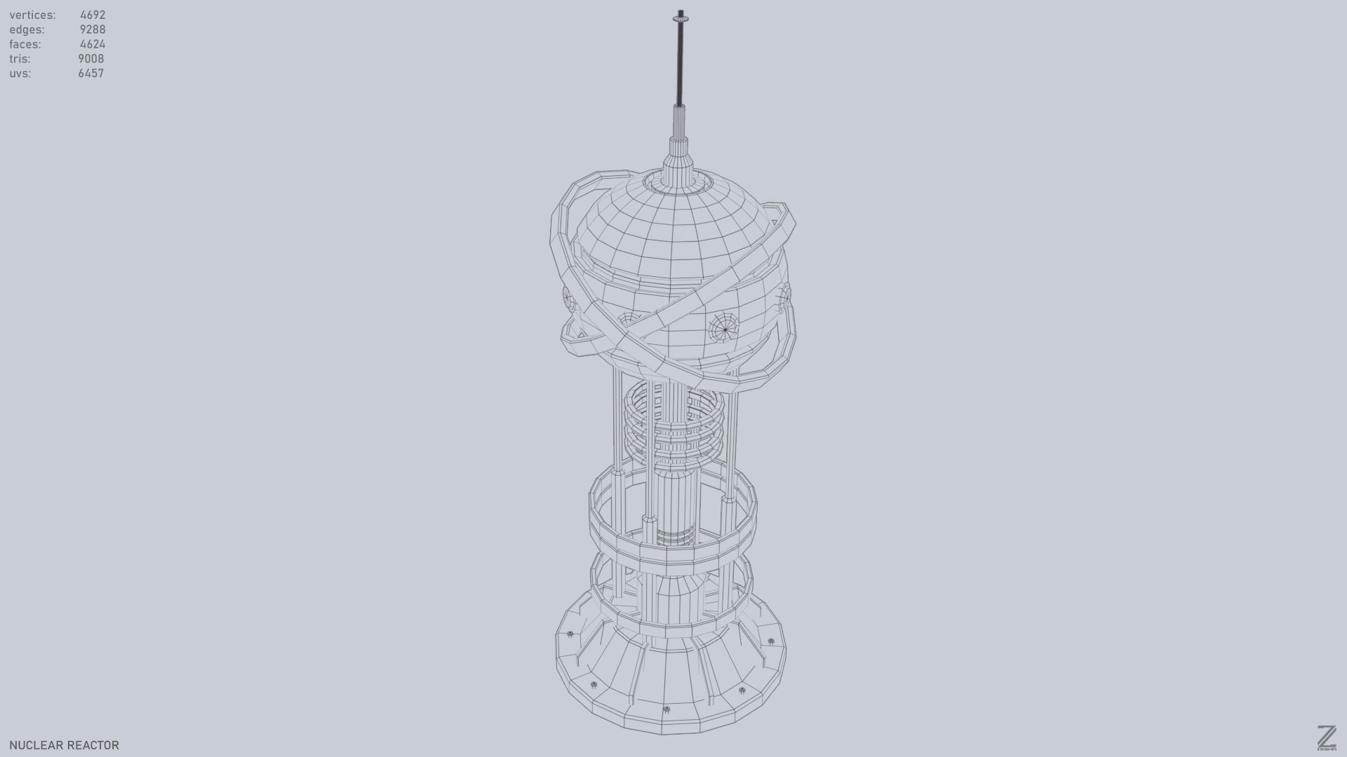 Nuclear reactor Low-poly 3D model_14