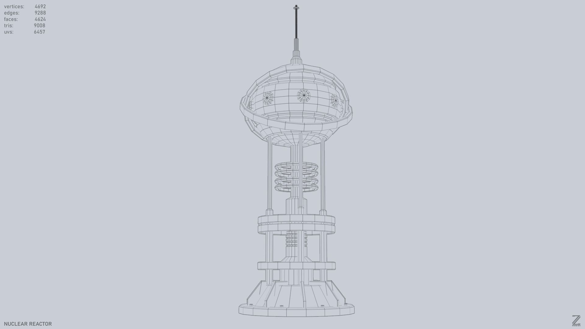 Nuclear reactor Low-poly 3D model_15