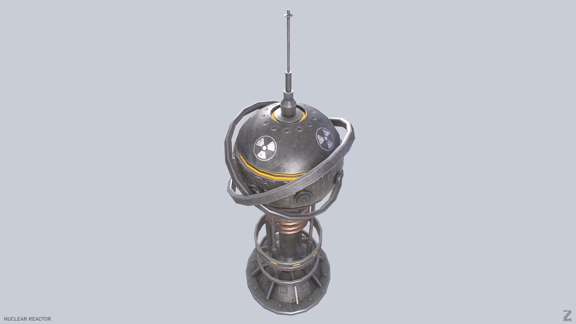 Nuclear reactor Low-poly 3D model_2