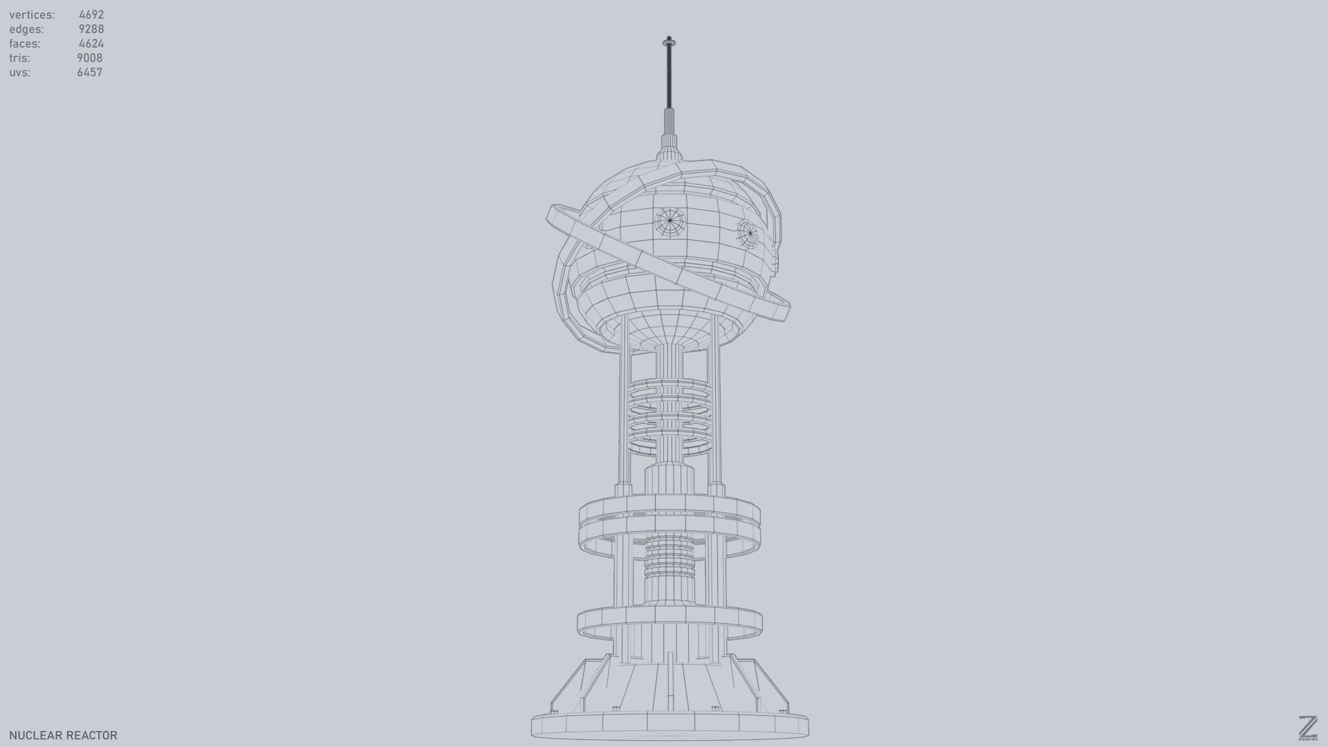 Nuclear reactor Low-poly 3D model_11