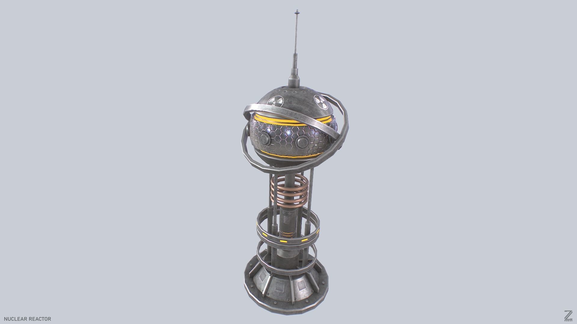 Nuclear reactor Low-poly 3D model_8
