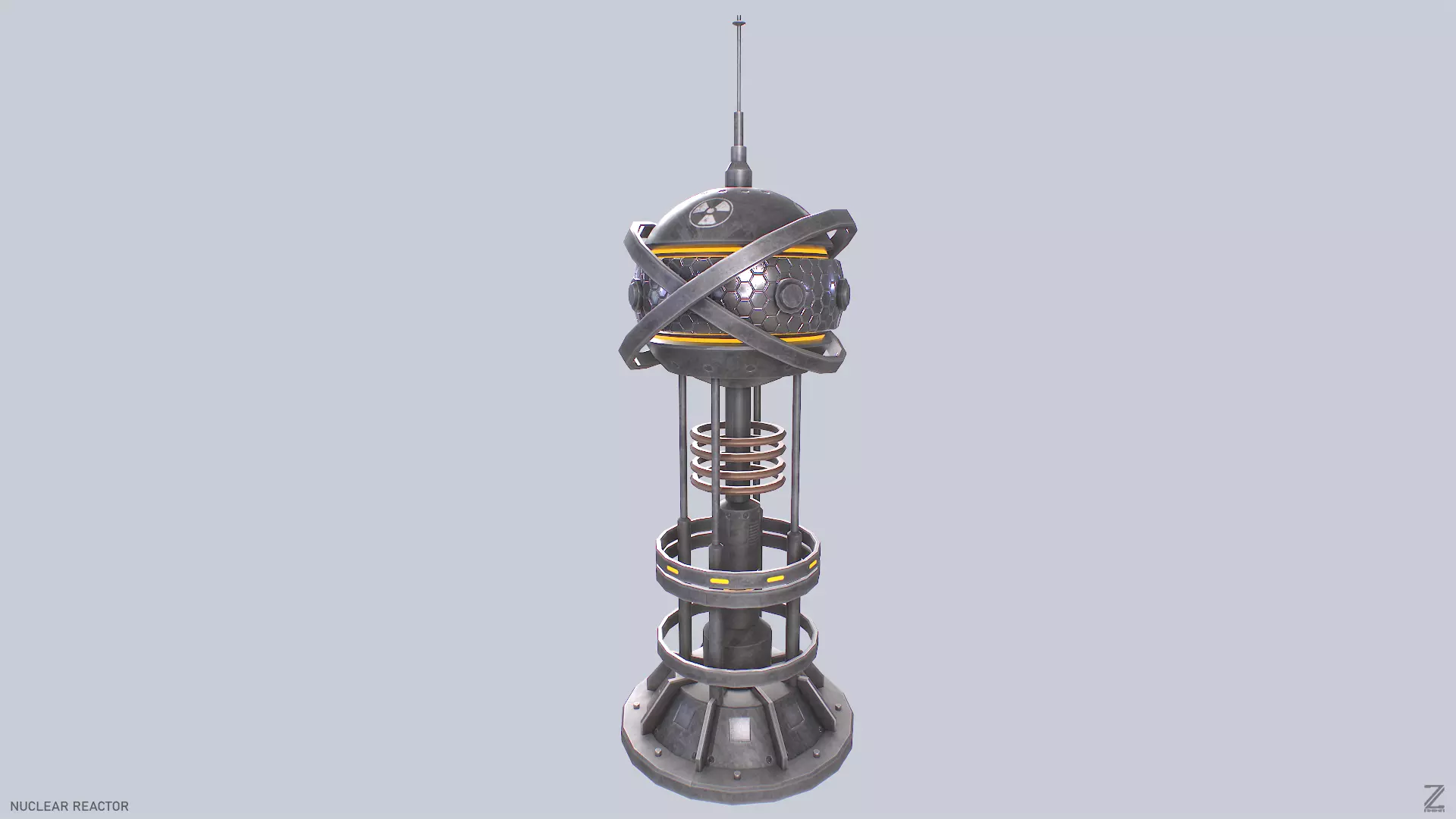 Nuclear reactor Low-poly 3D model_0