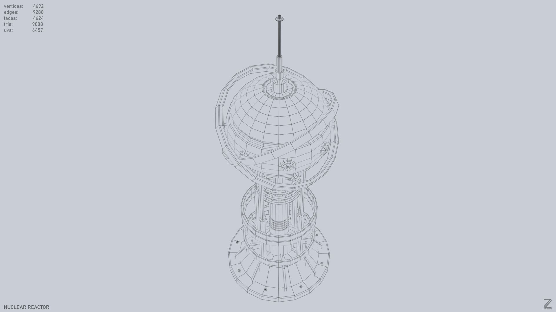 Nuclear reactor Low-poly 3D model_10