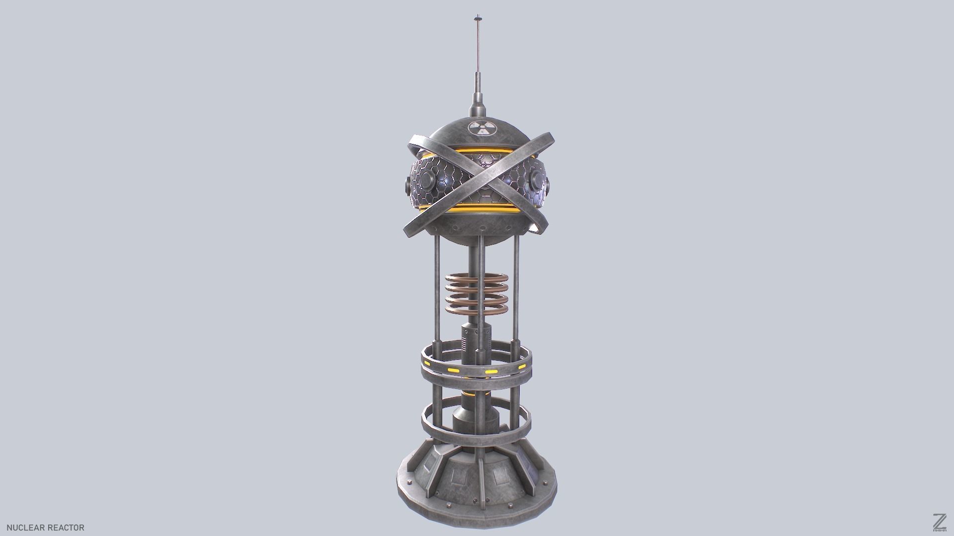 Nuclear reactor Low-poly 3D model_5