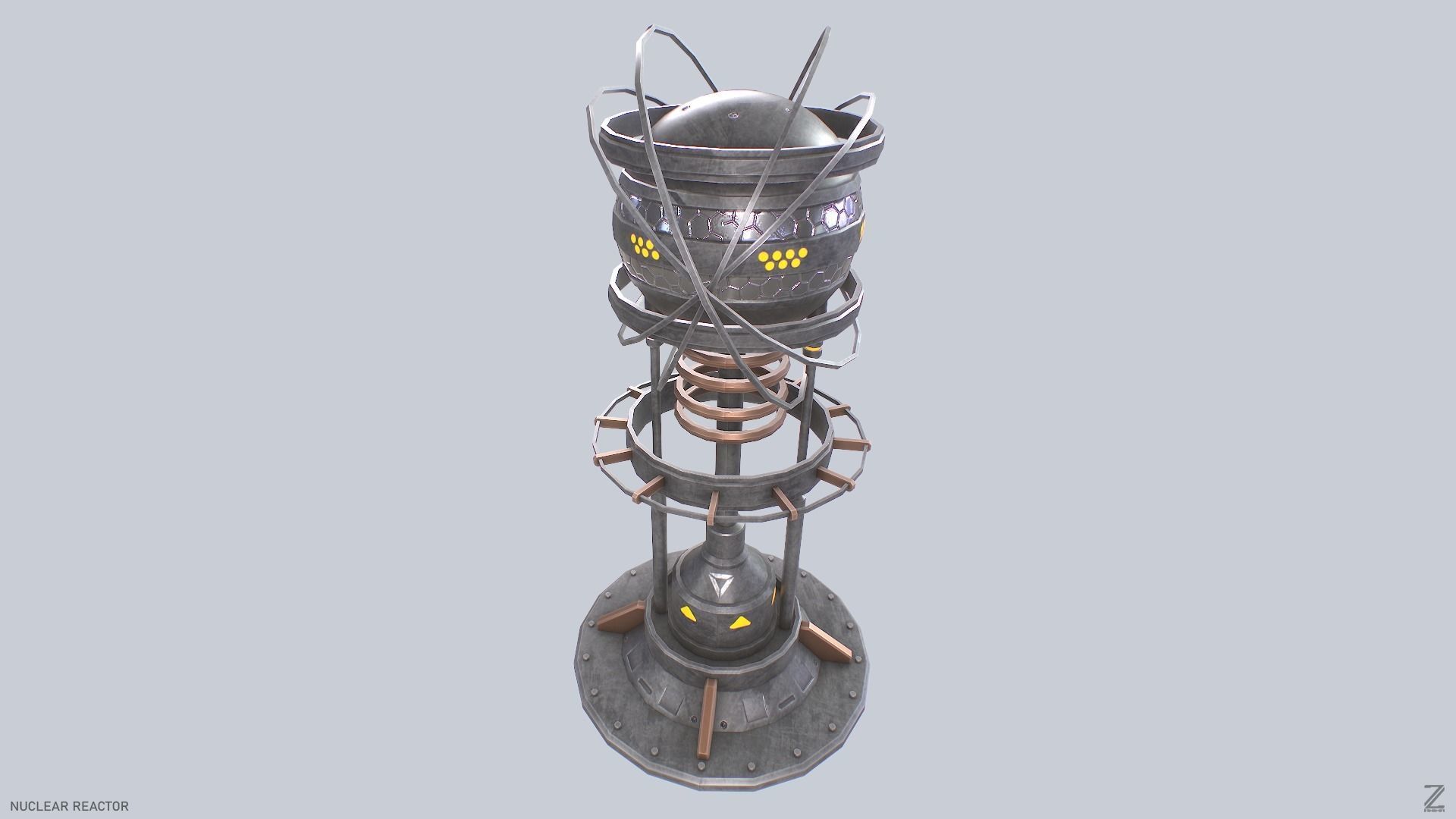 Nuclear reactor Low-poly 3D model_2