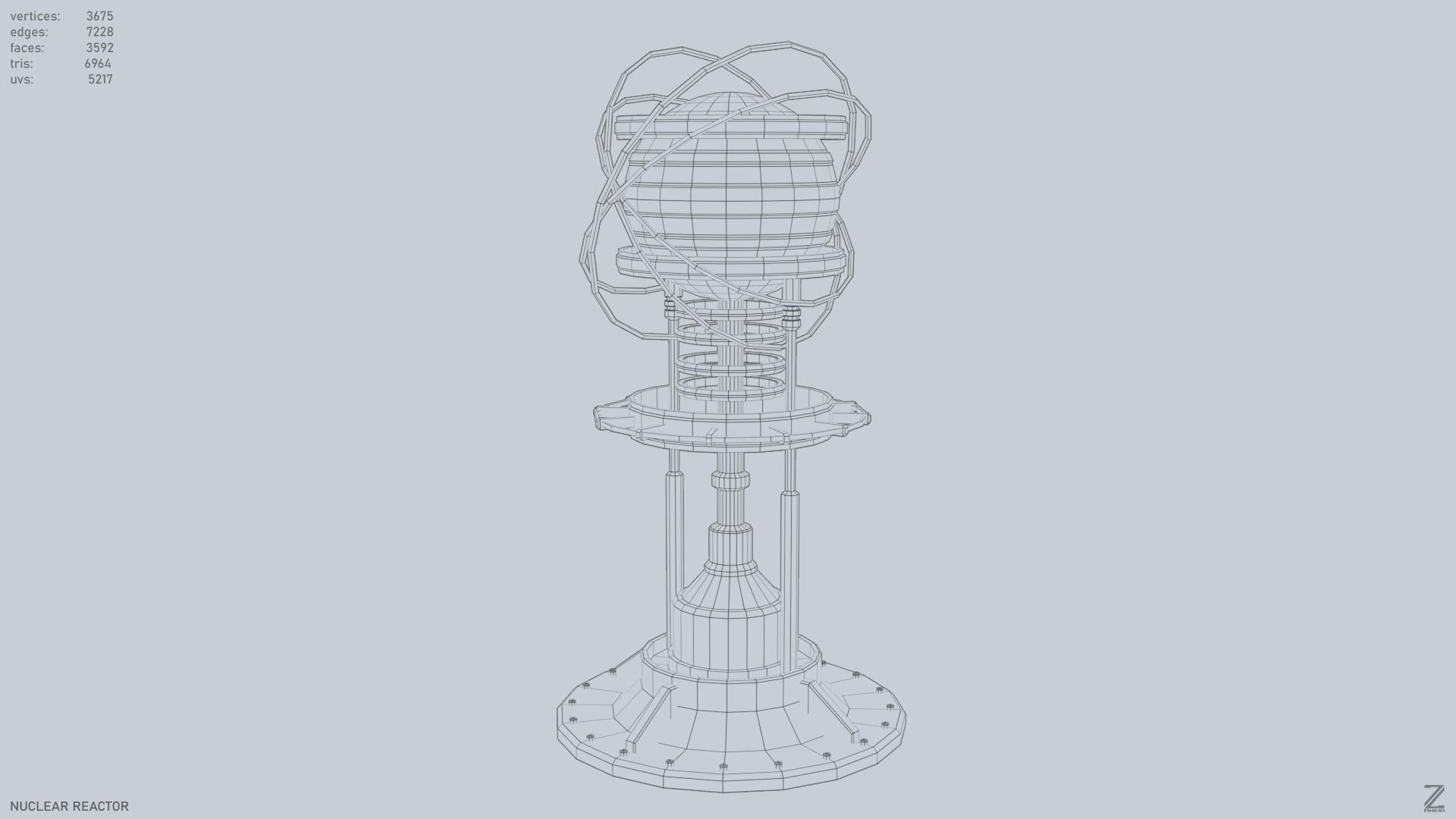 Nuclear reactor Low-poly 3D model_15