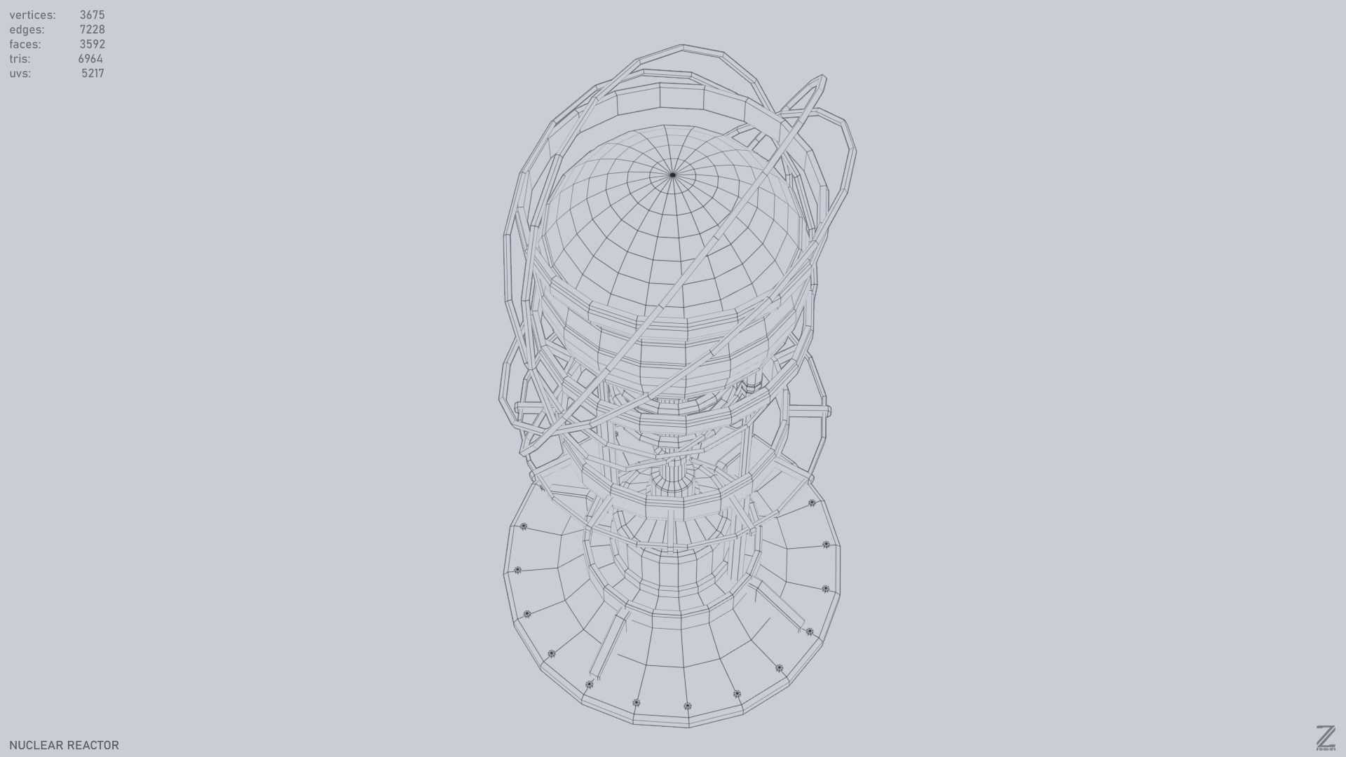 Nuclear reactor Low-poly 3D model_10