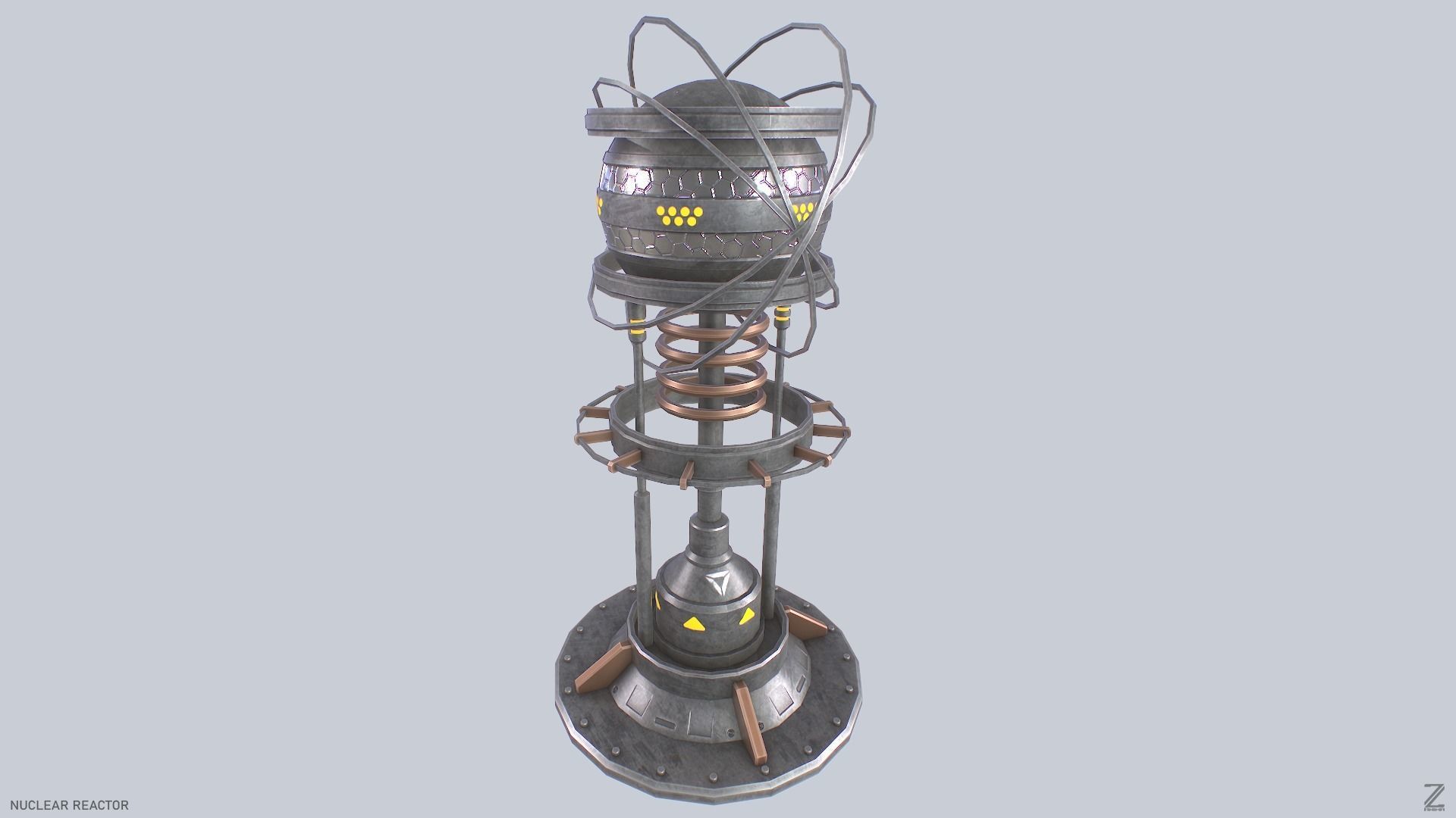 Nuclear reactor Low-poly 3D model_8