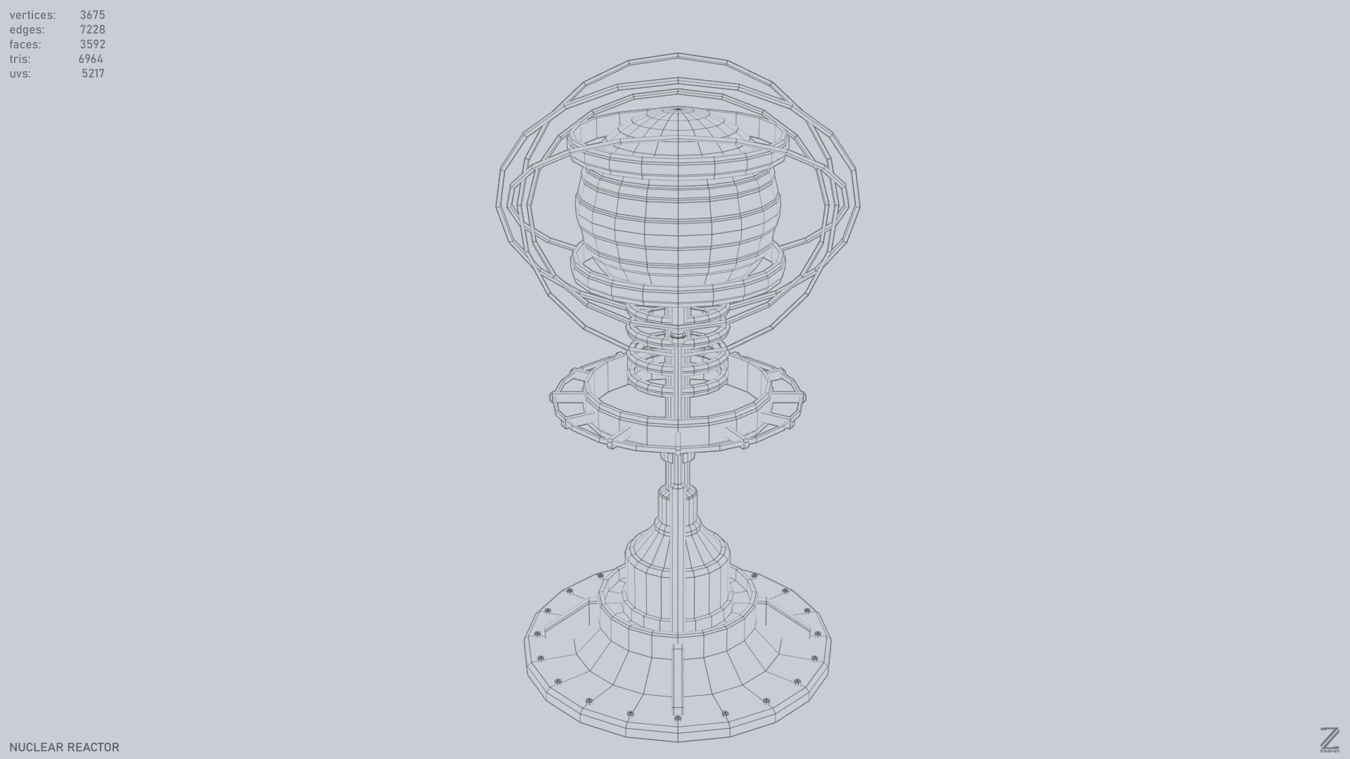 Nuclear reactor Low-poly 3D model_12