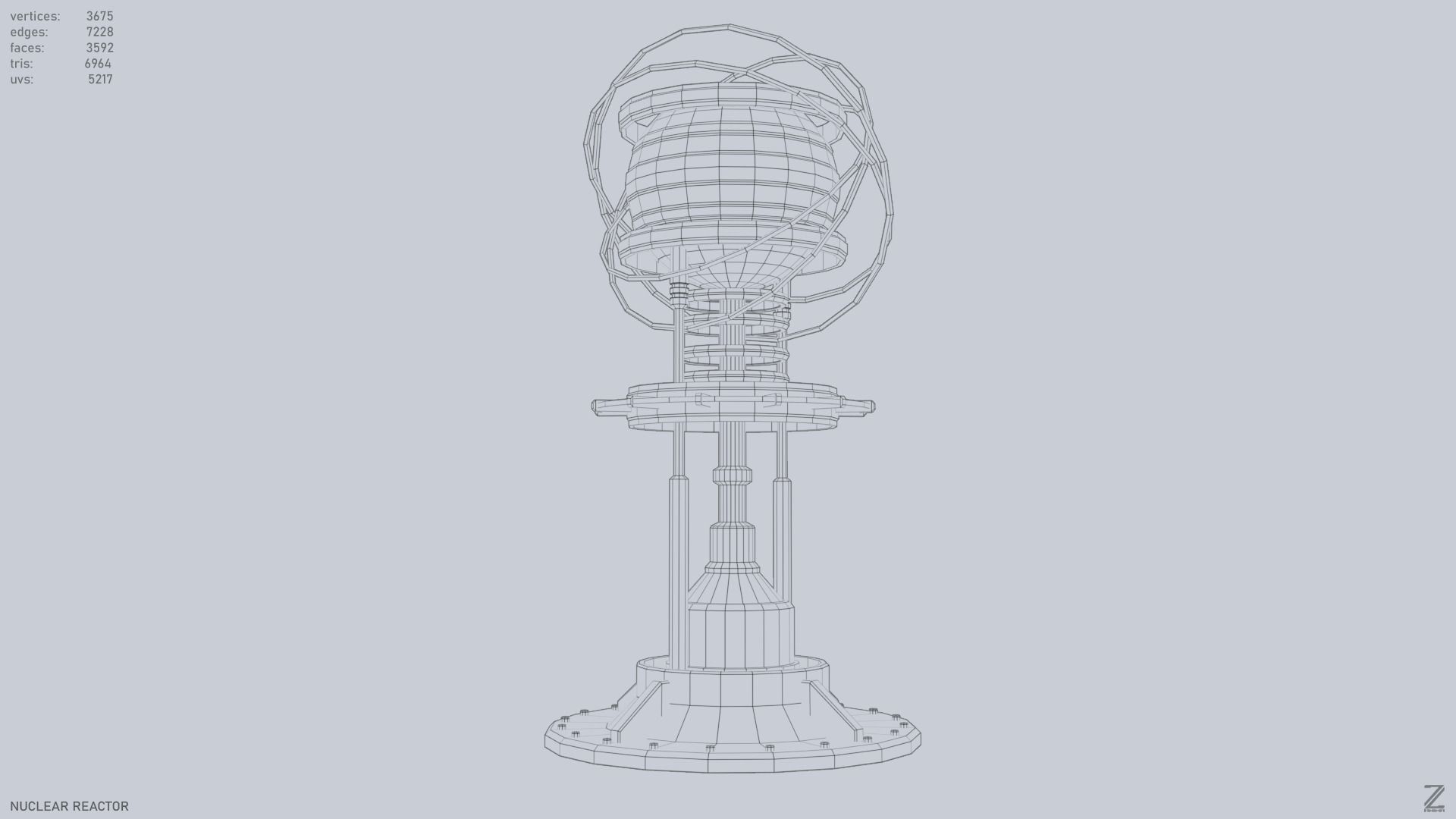 Nuclear reactor Low-poly 3D model_13