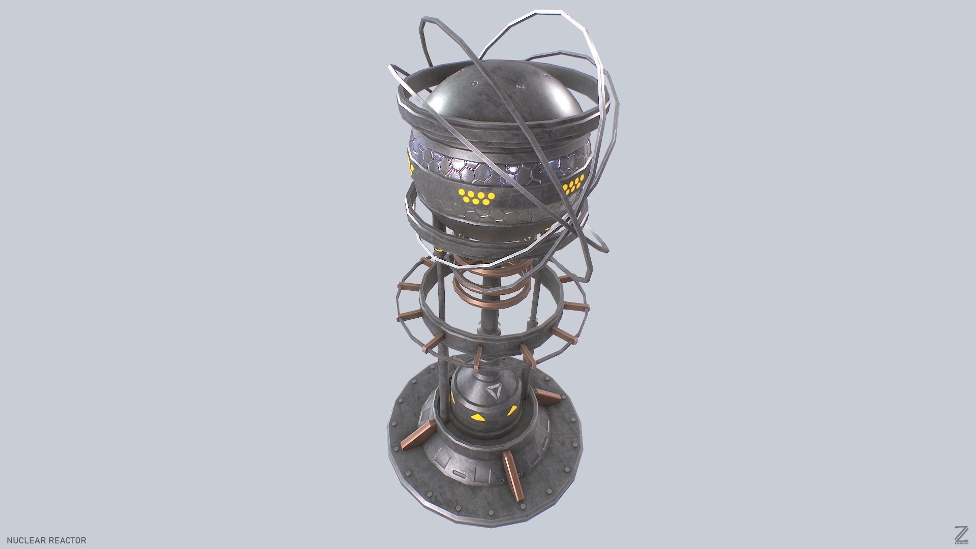 Nuclear reactor Low-poly 3D model_6