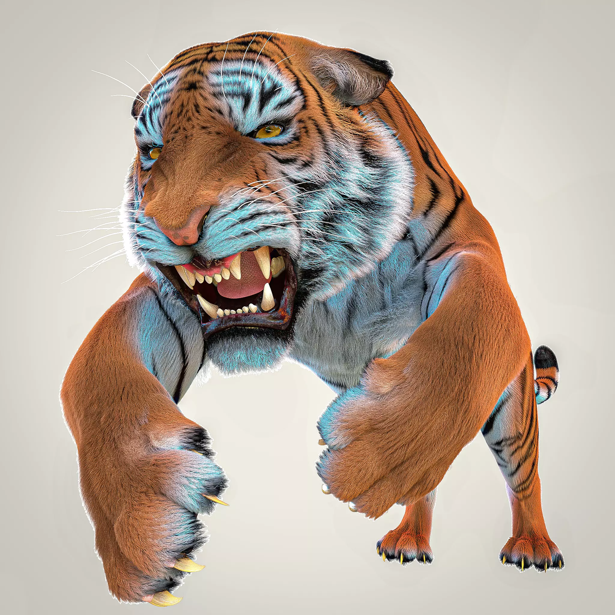 Bengal Tiger Rig Maya Low-poly 3D model_0