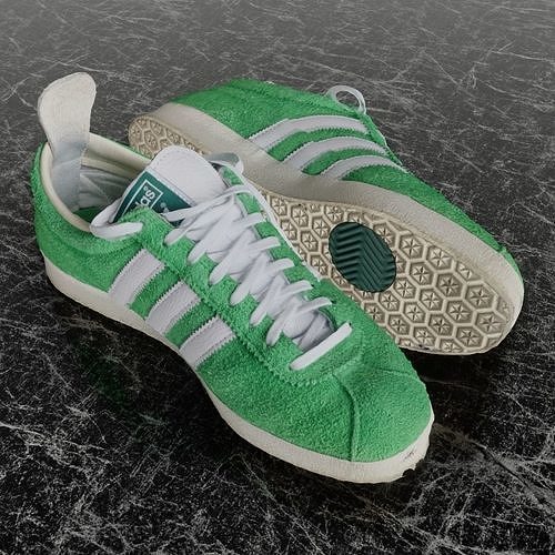 ADIDAS 3D SHOES - GAZELLE SERIES - SUEDE - GREEN Low-poly 3D model
