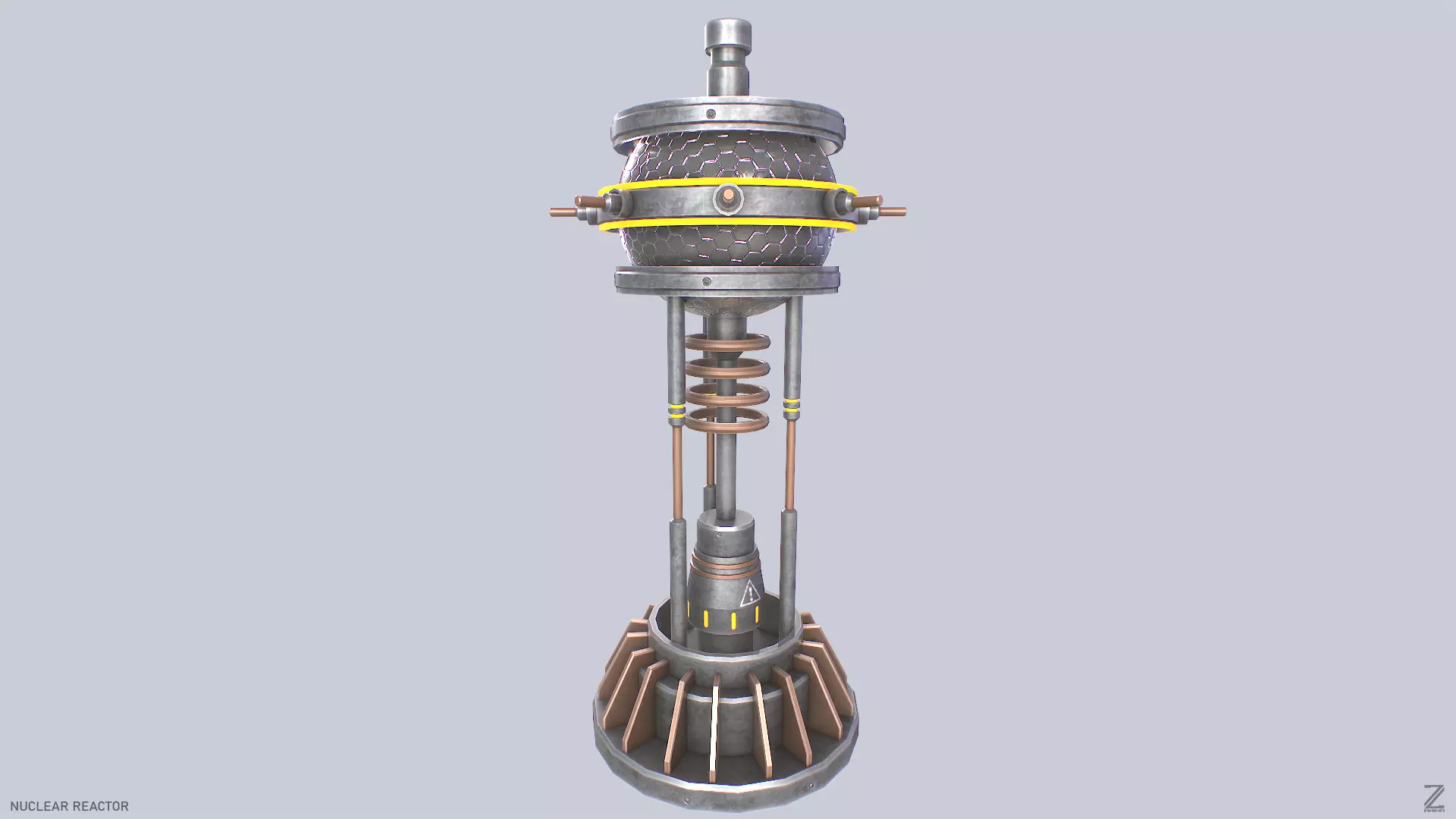 Nuclear reactor Low-poly 3D model_0