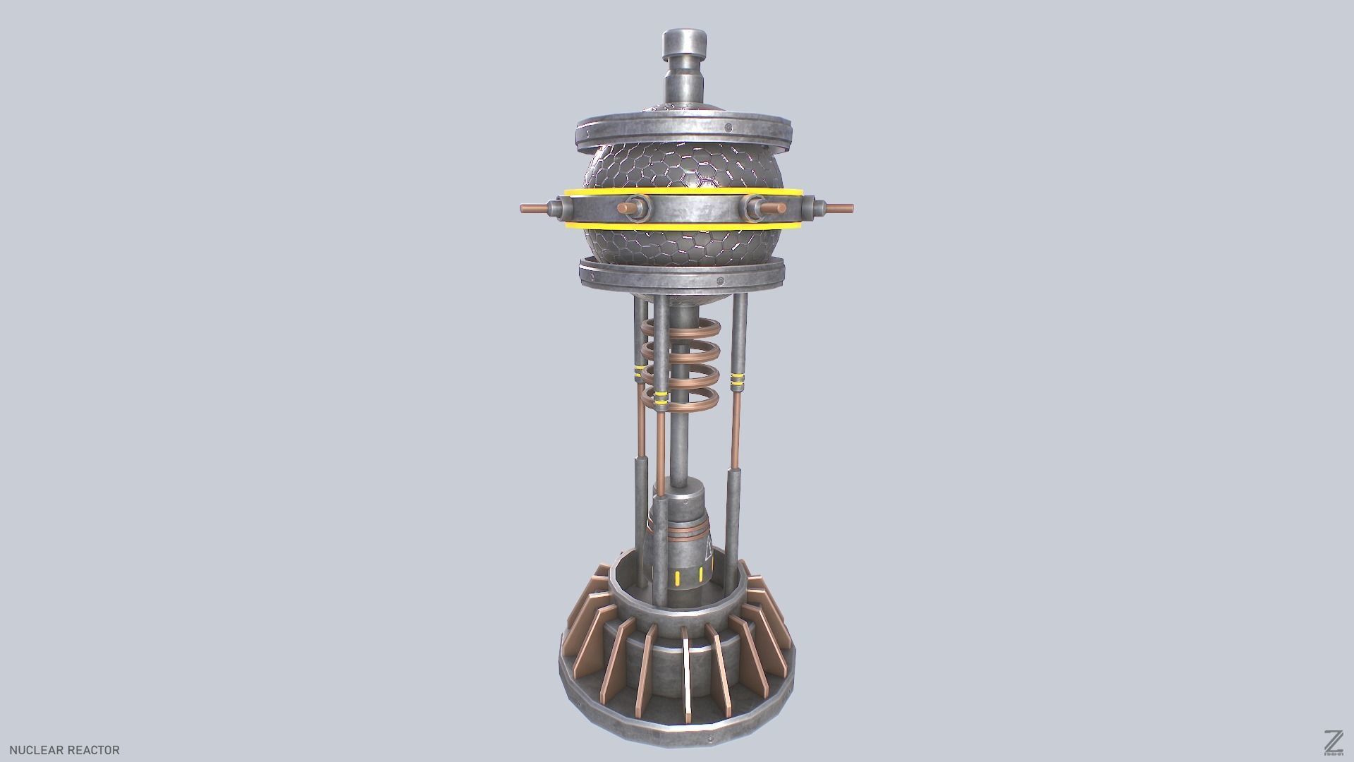 Nuclear reactor Low-poly 3D model_6