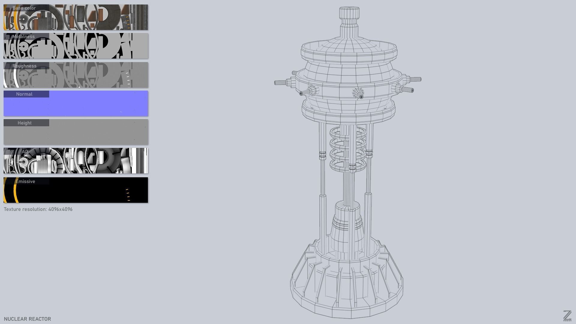 Nuclear reactor Low-poly 3D model_3