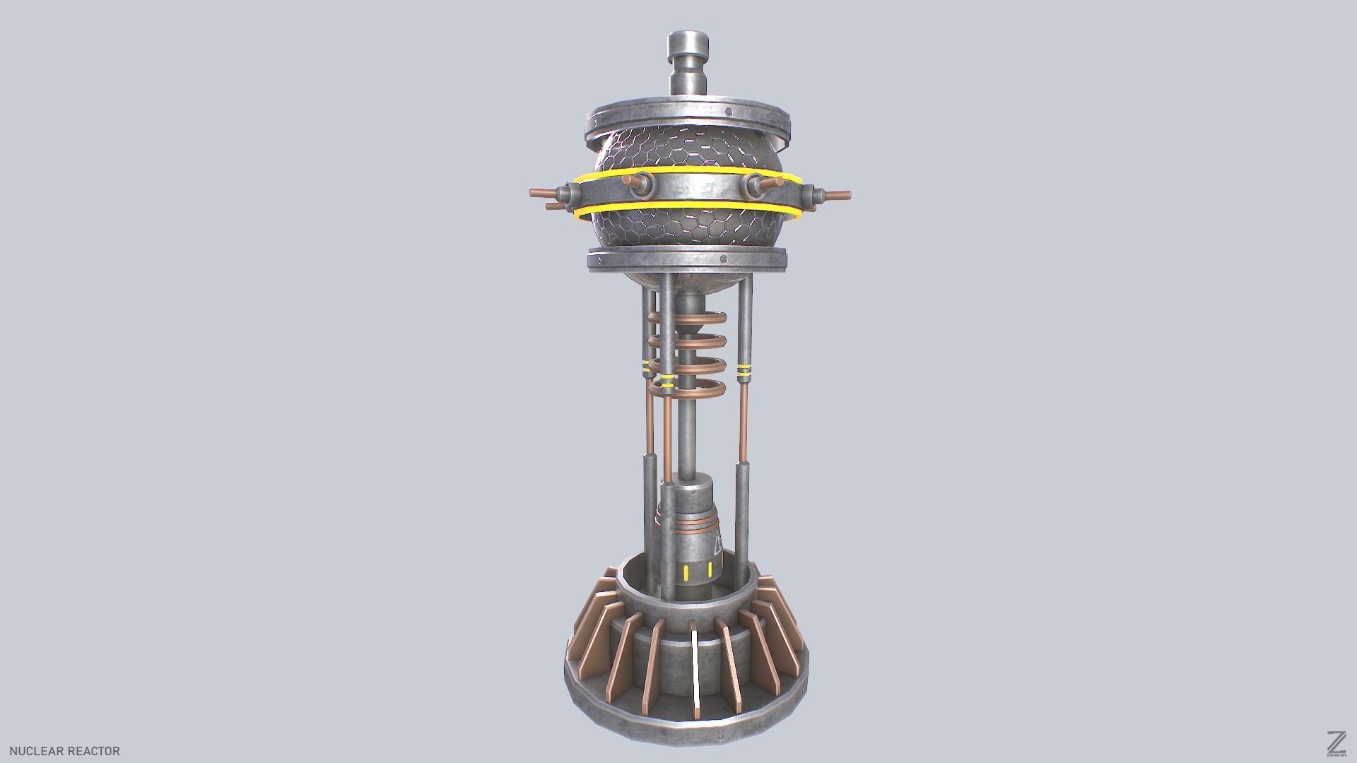 Nuclear reactor Low-poly 3D model_8