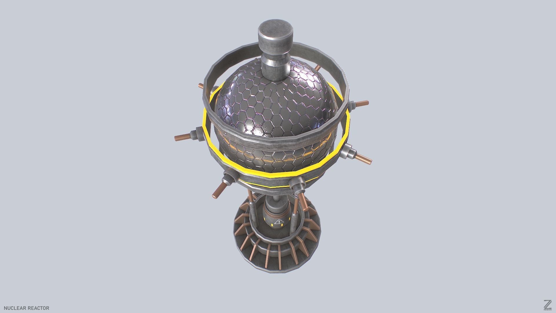 Nuclear reactor Low-poly 3D model_5
