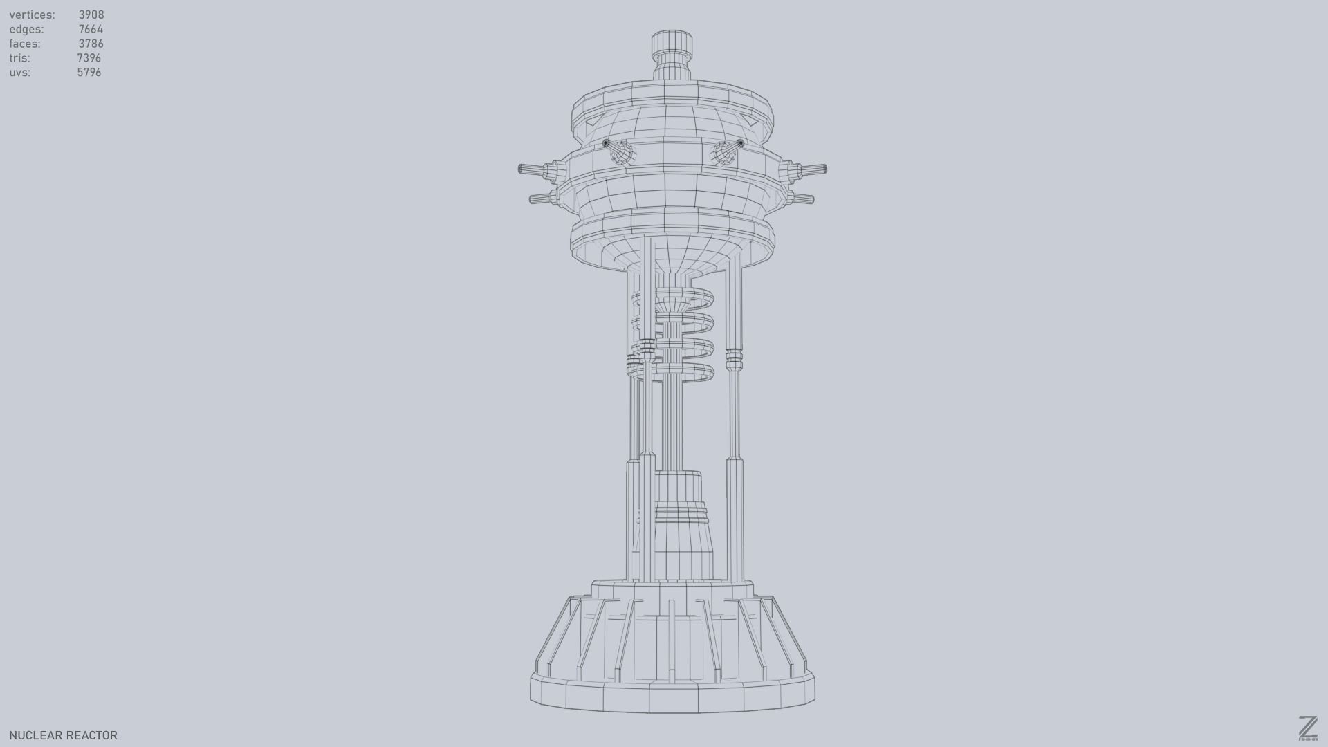 Nuclear reactor Low-poly 3D model_11