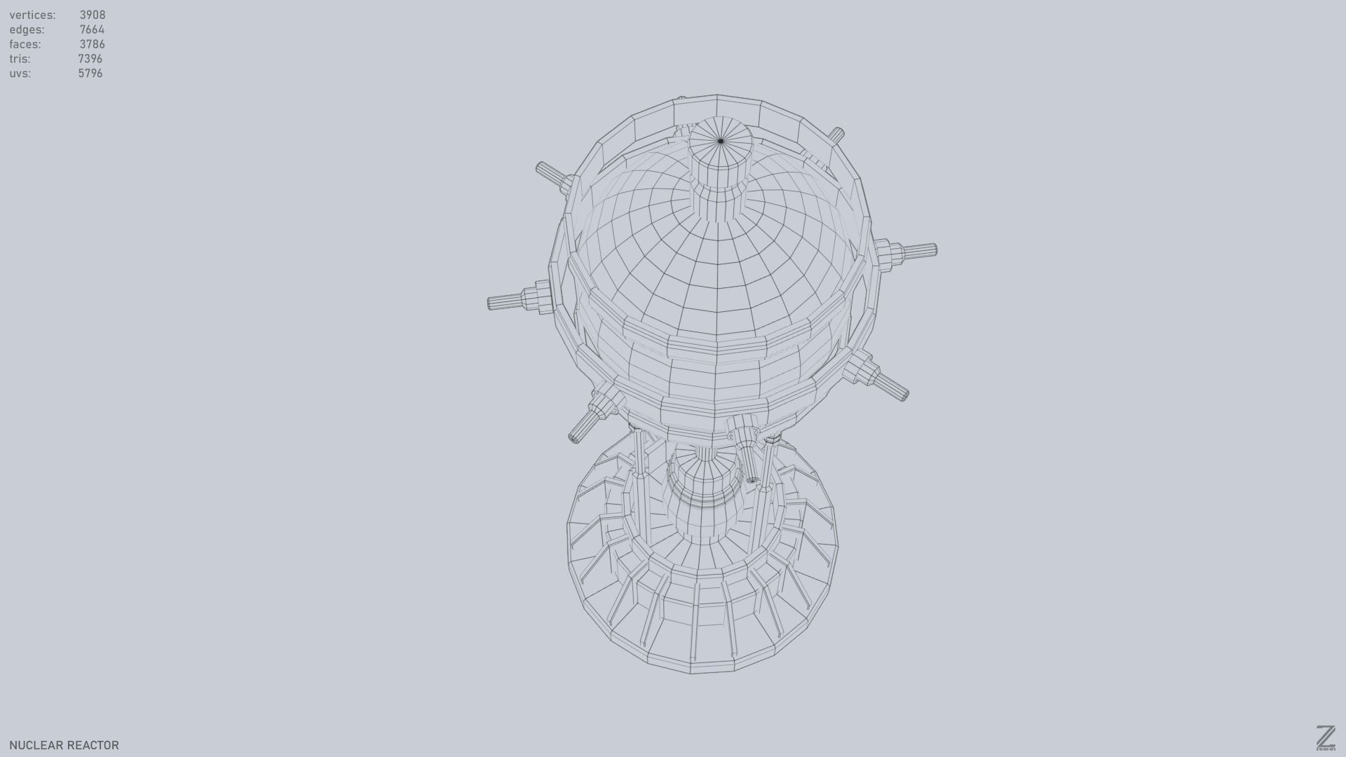 Nuclear reactor Low-poly 3D model_15