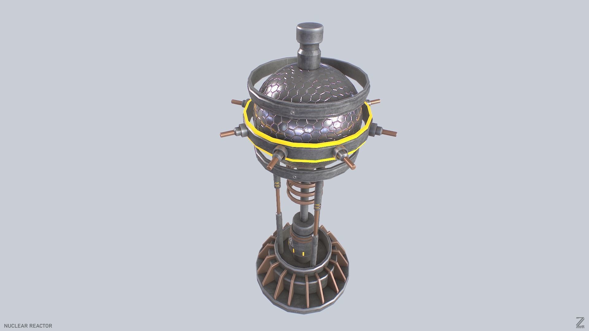 Nuclear reactor Low-poly 3D model_7