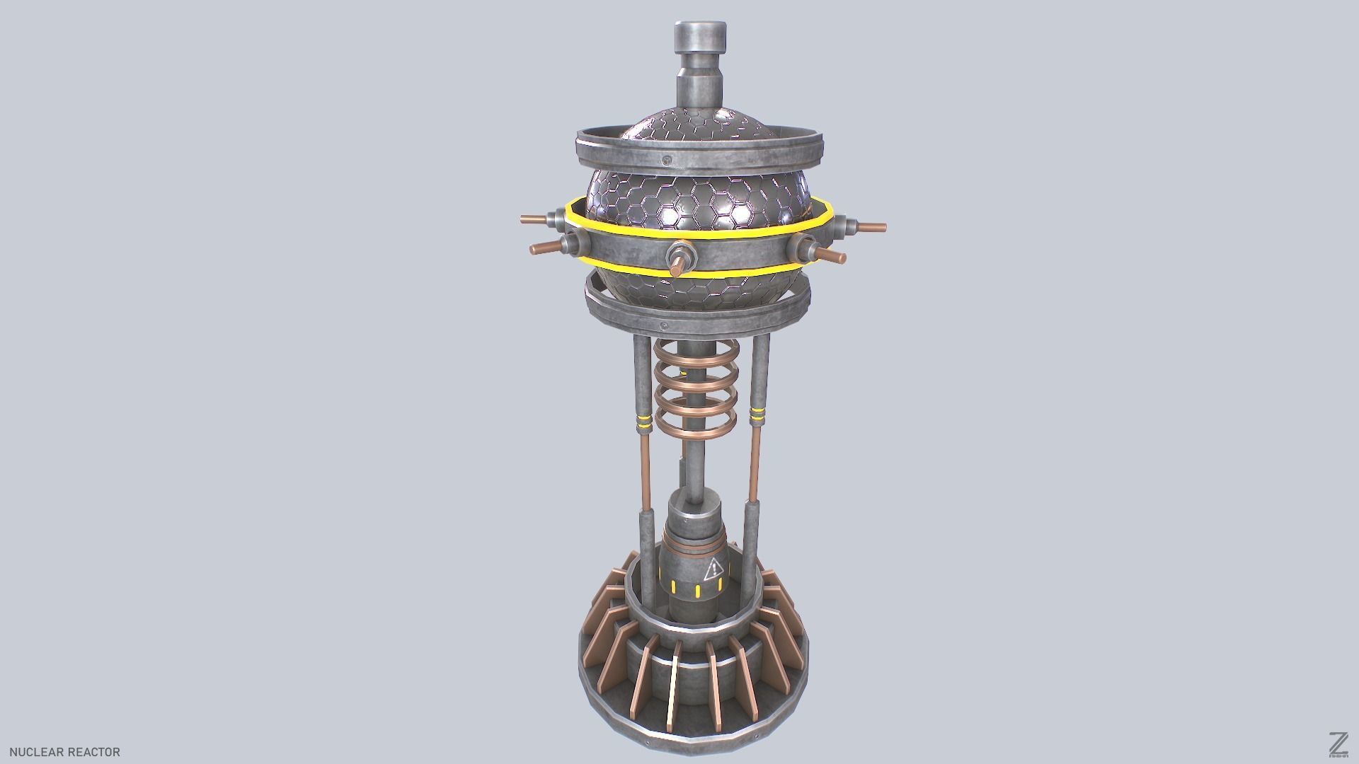 Nuclear reactor Low-poly 3D model_2
