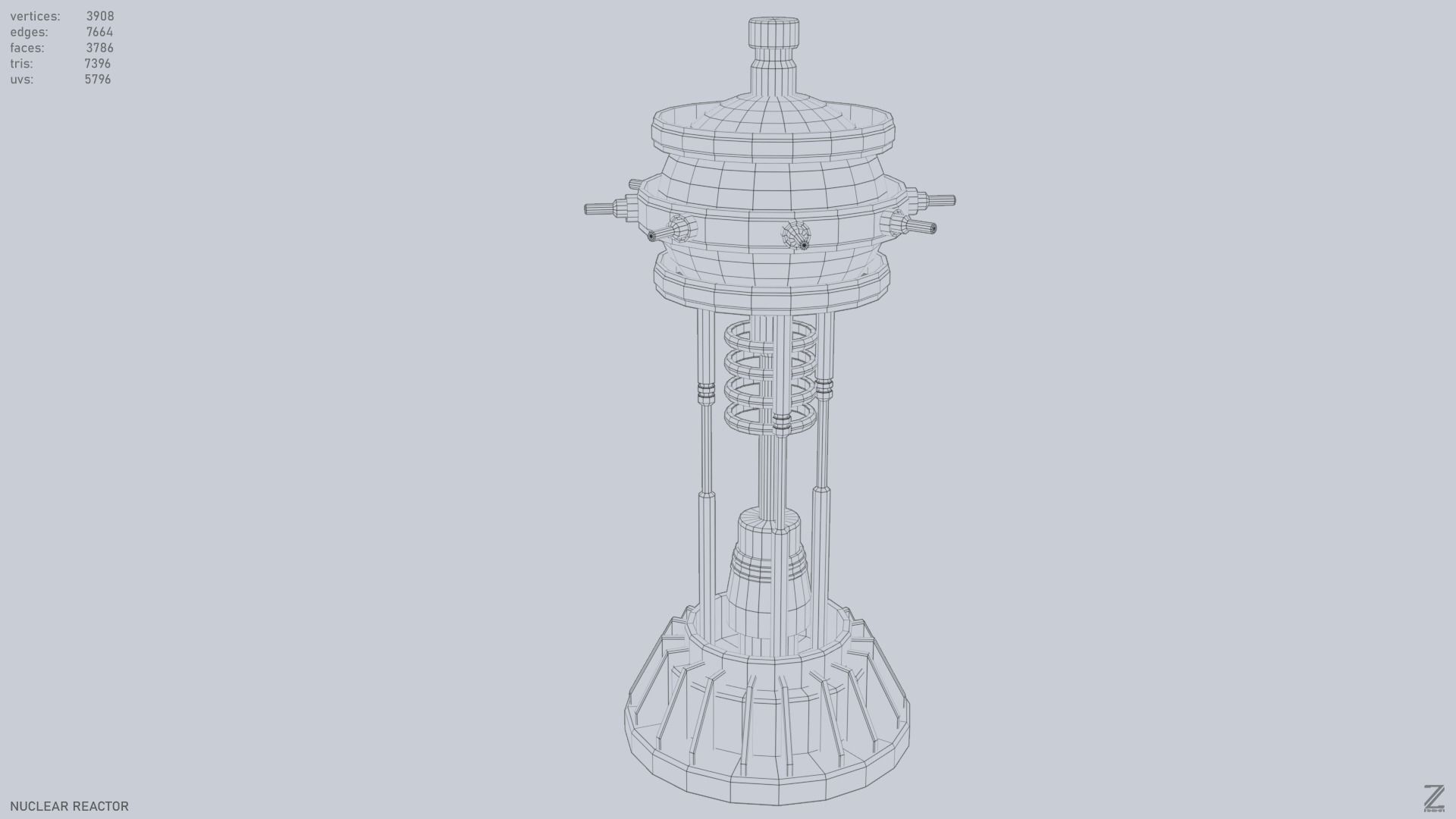 Nuclear reactor Low-poly 3D model_13