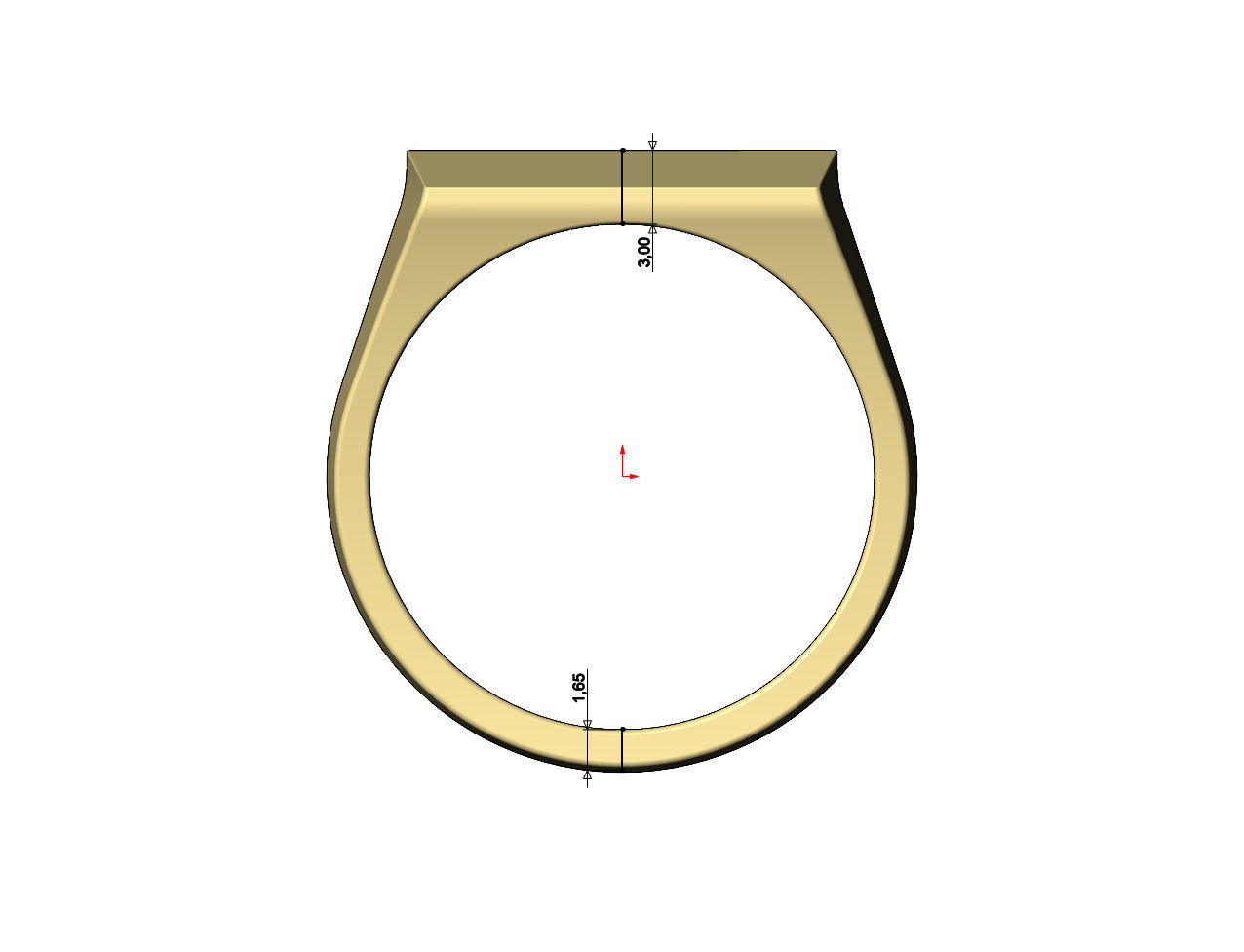 Faceted top tapered shank signet ring US sizes 7to11 3D print model_6