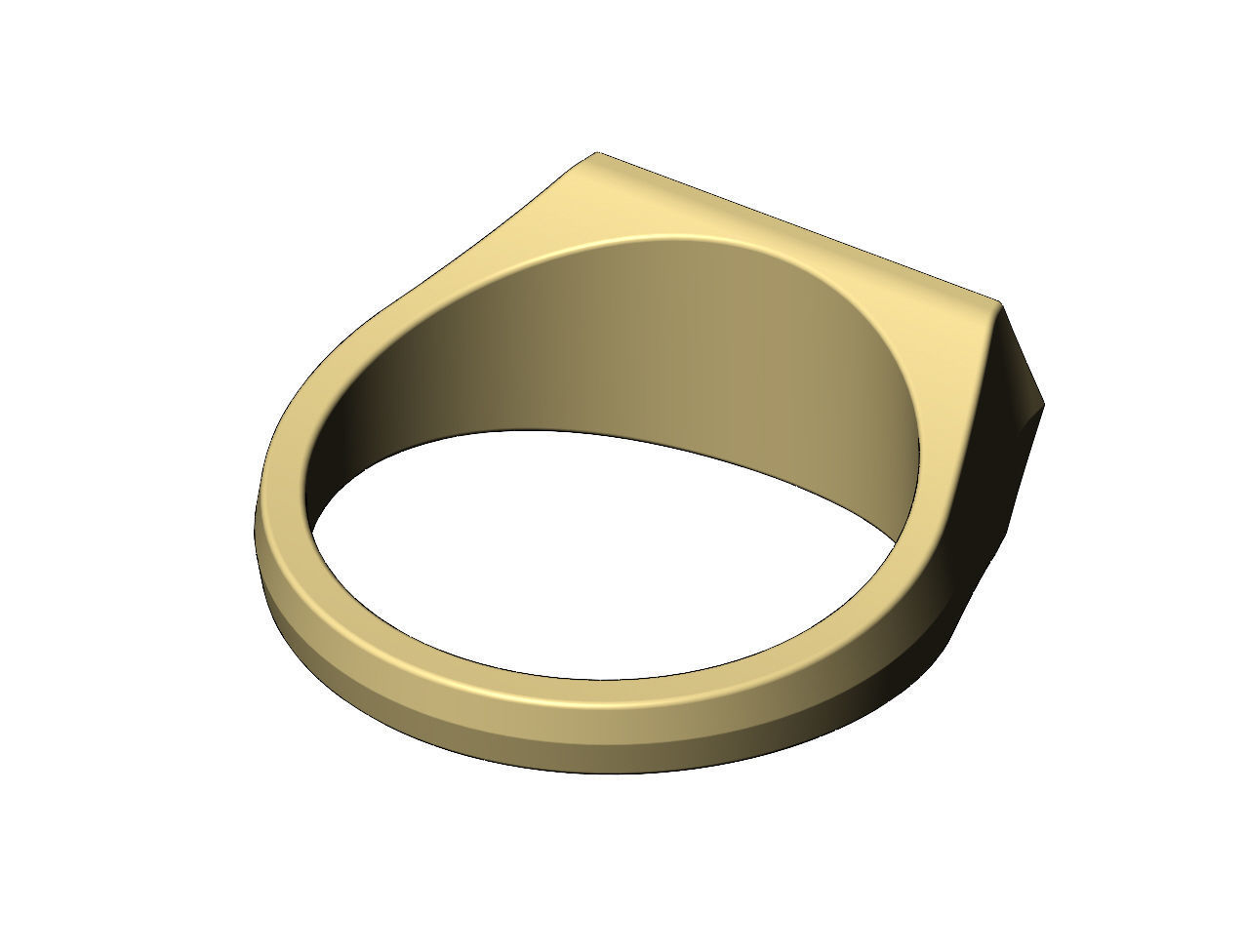 Faceted top tapered shank signet ring US sizes 7to11 3D print model_9