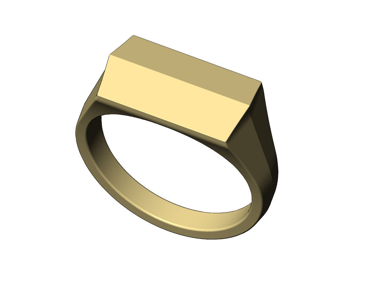 Faceted top tapered shank signet ring US sizes 7to11 3D print model_5