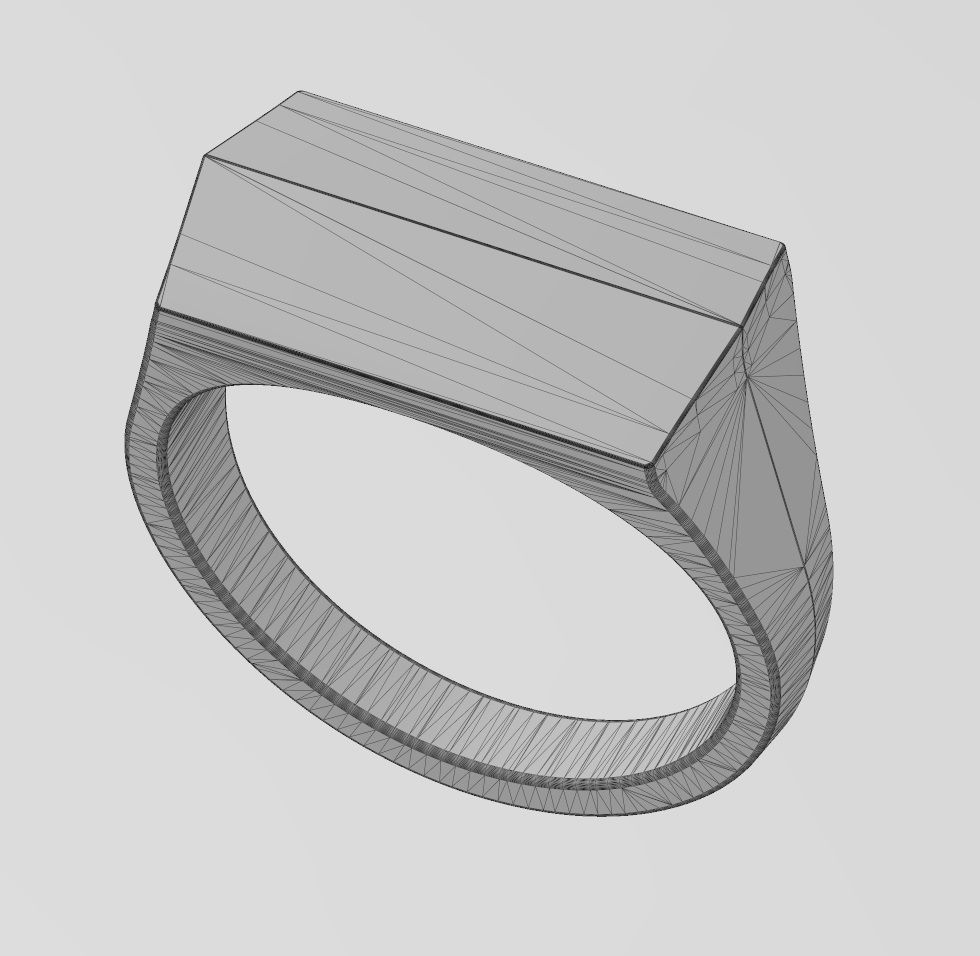 Faceted top tapered shank signet ring US sizes 7to11 3D print model_13