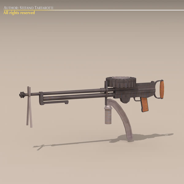 Lewis gun 3D model_3