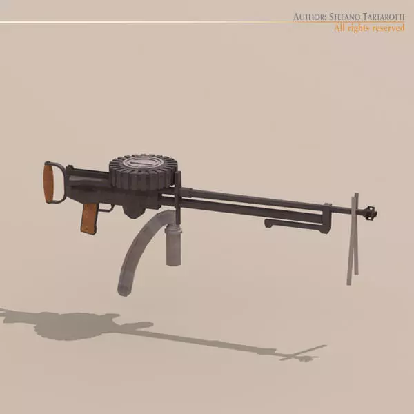 Lewis gun 3D model_0