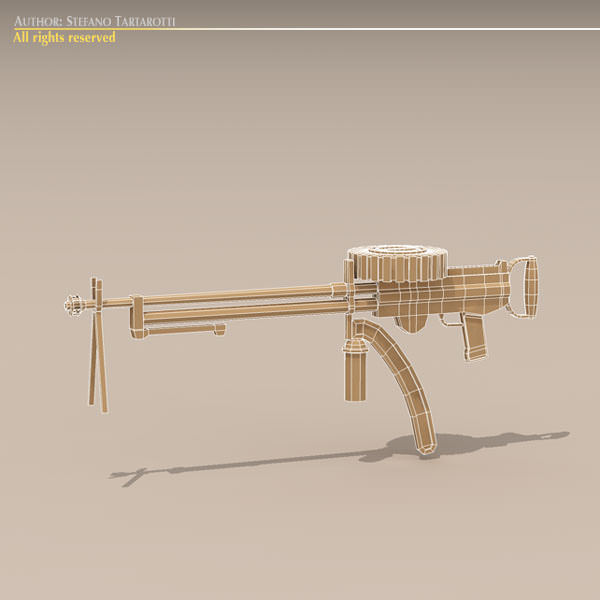Lewis gun 3D model_2