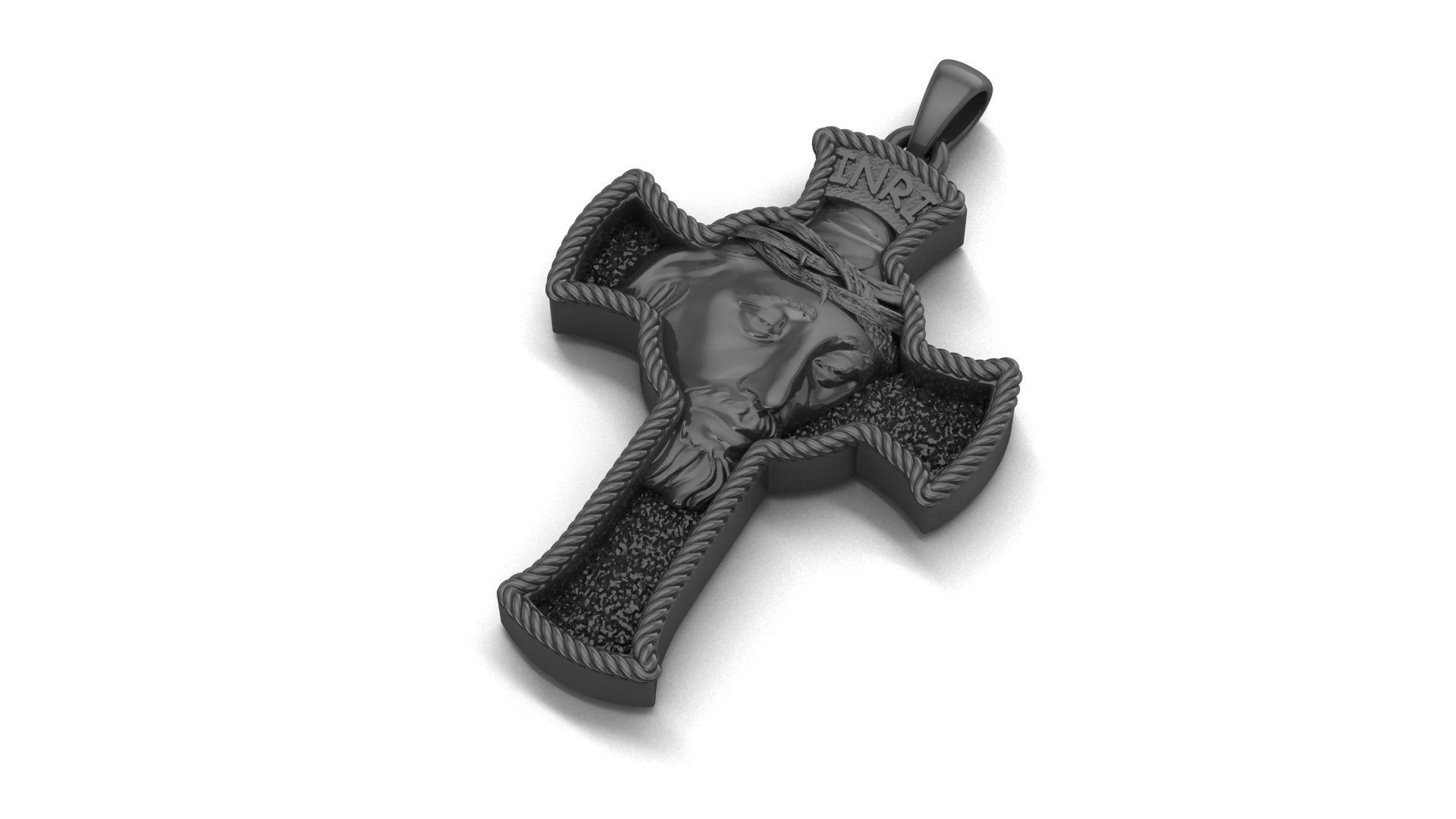 Jesus pendent 3D print model_3