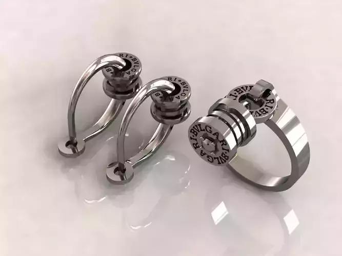 Bvlgari set ring earring 5