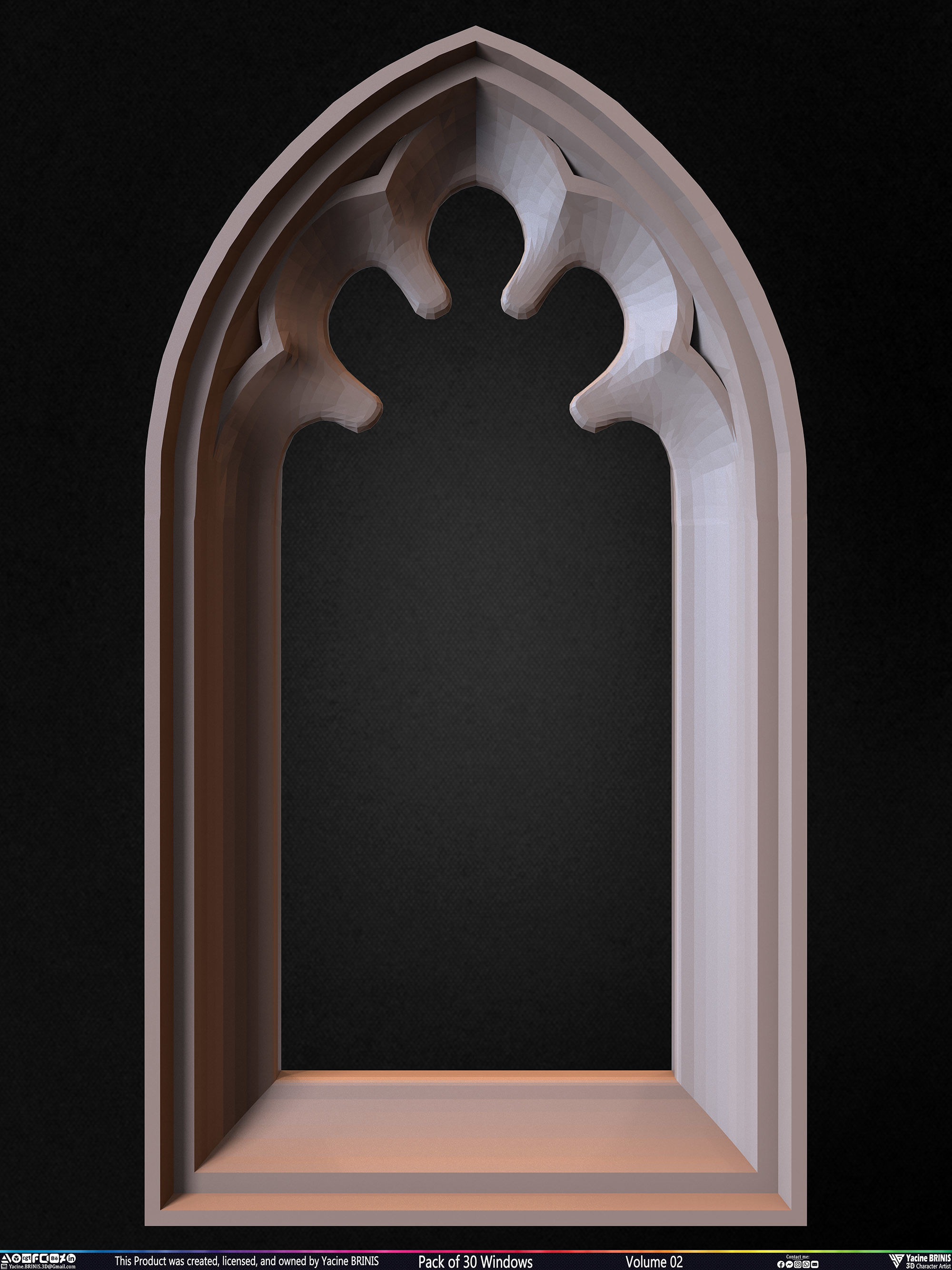 Pack of 30 Windows Volume 02 Low-poly 3D model_7