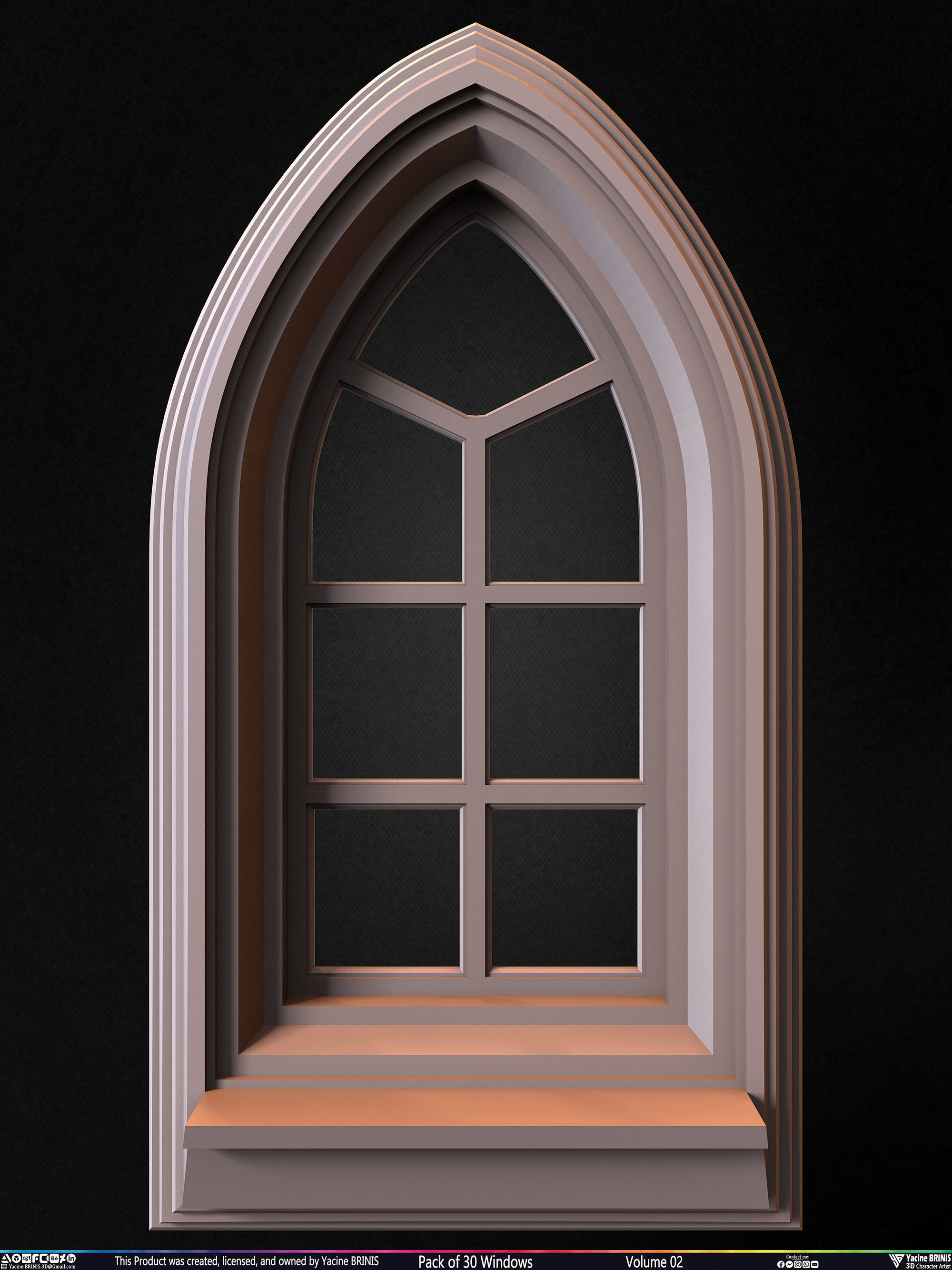 Pack of 30 Windows Volume 02 Low-poly 3D model_3