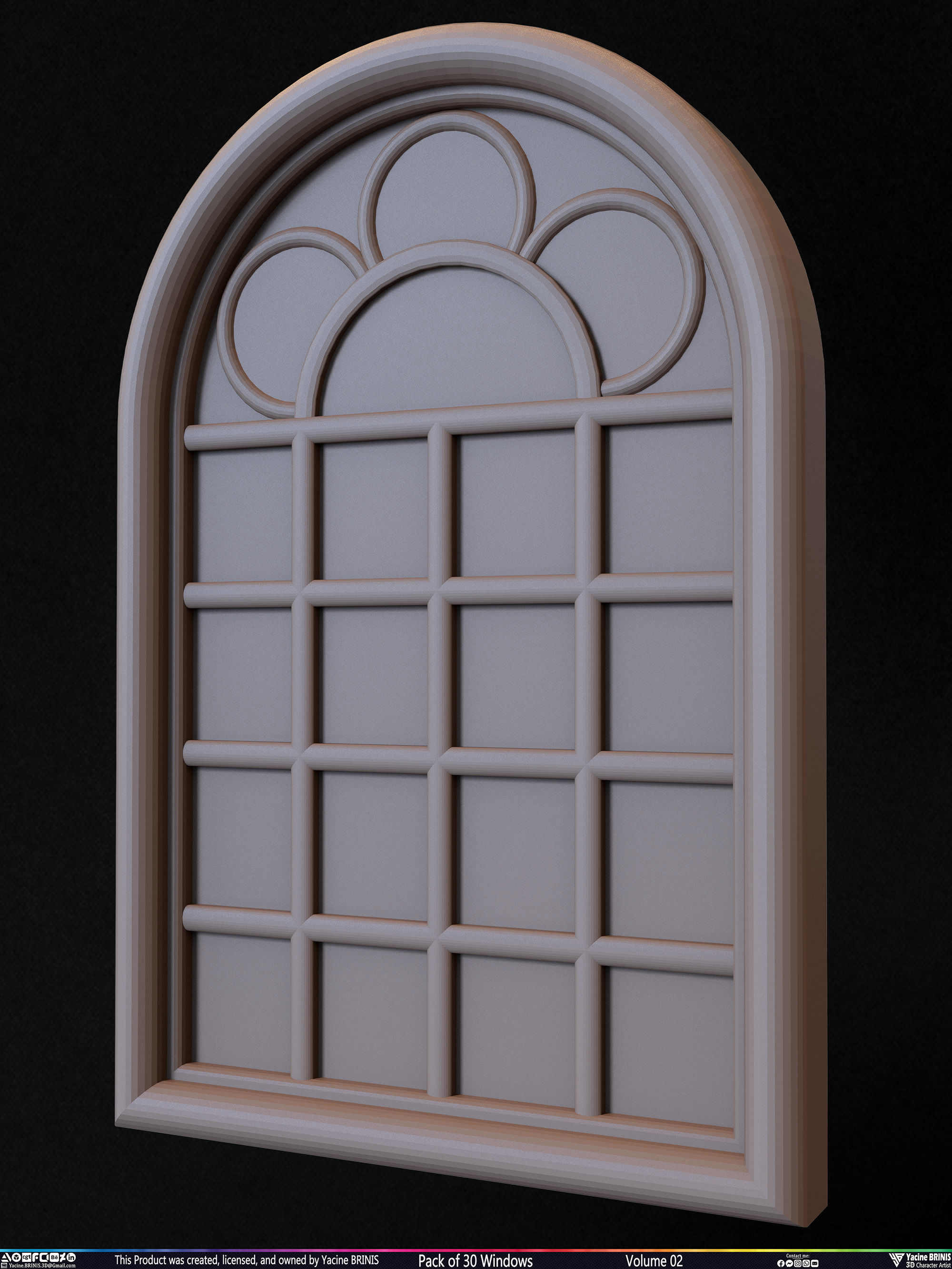 Pack of 30 Windows Volume 02 Low-poly 3D model_37