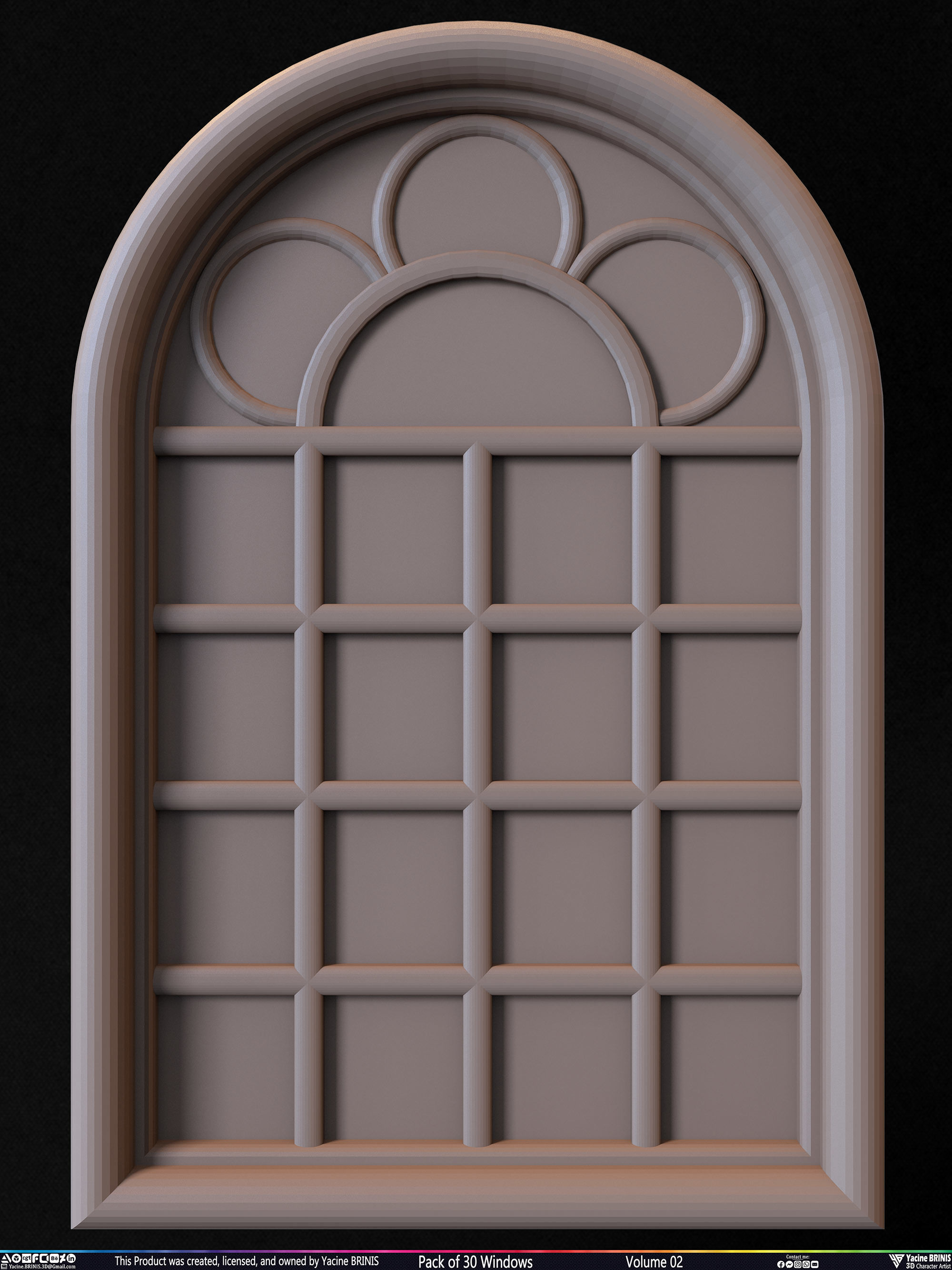 Pack of 30 Windows Volume 02 Low-poly 3D model_21