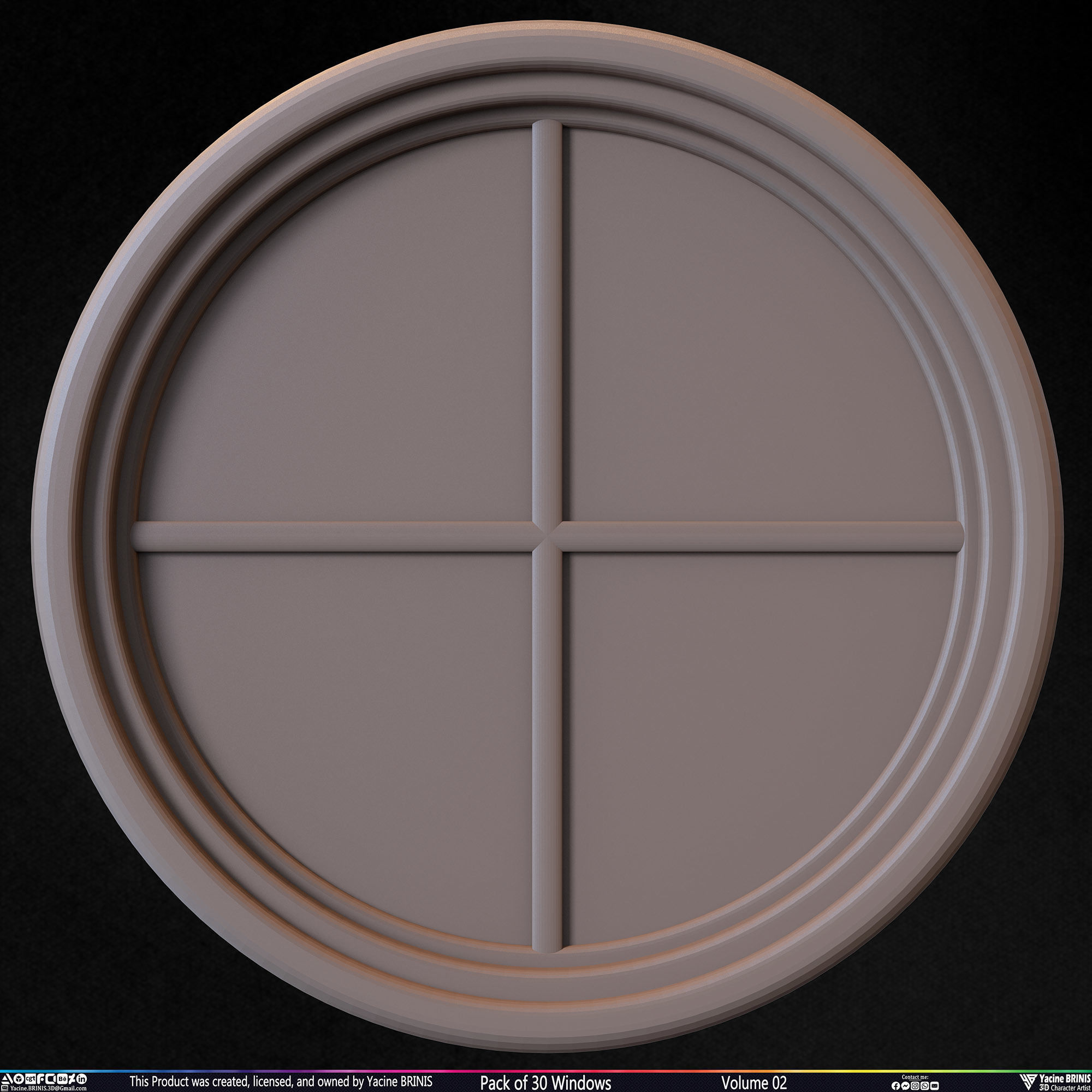 Pack of 30 Windows Volume 02 Low-poly 3D model_26