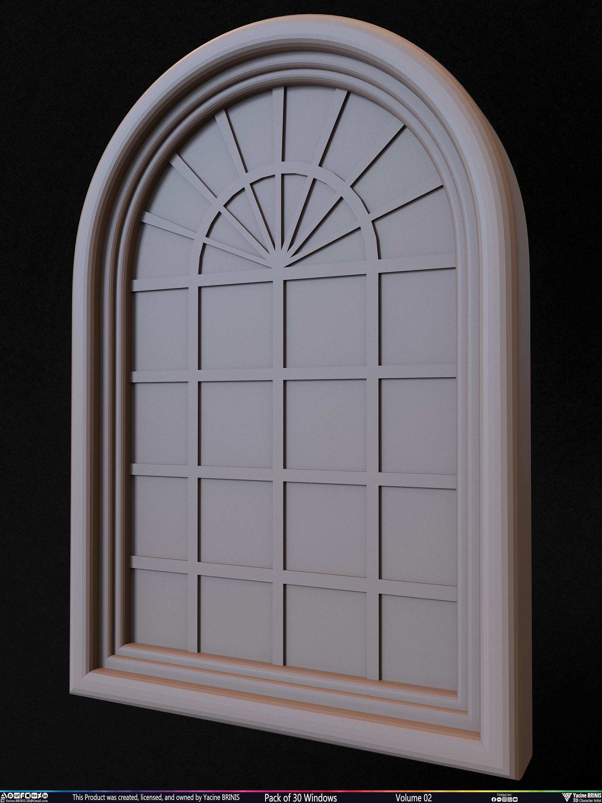 Pack of 30 Windows Volume 02 Low-poly 3D model_34