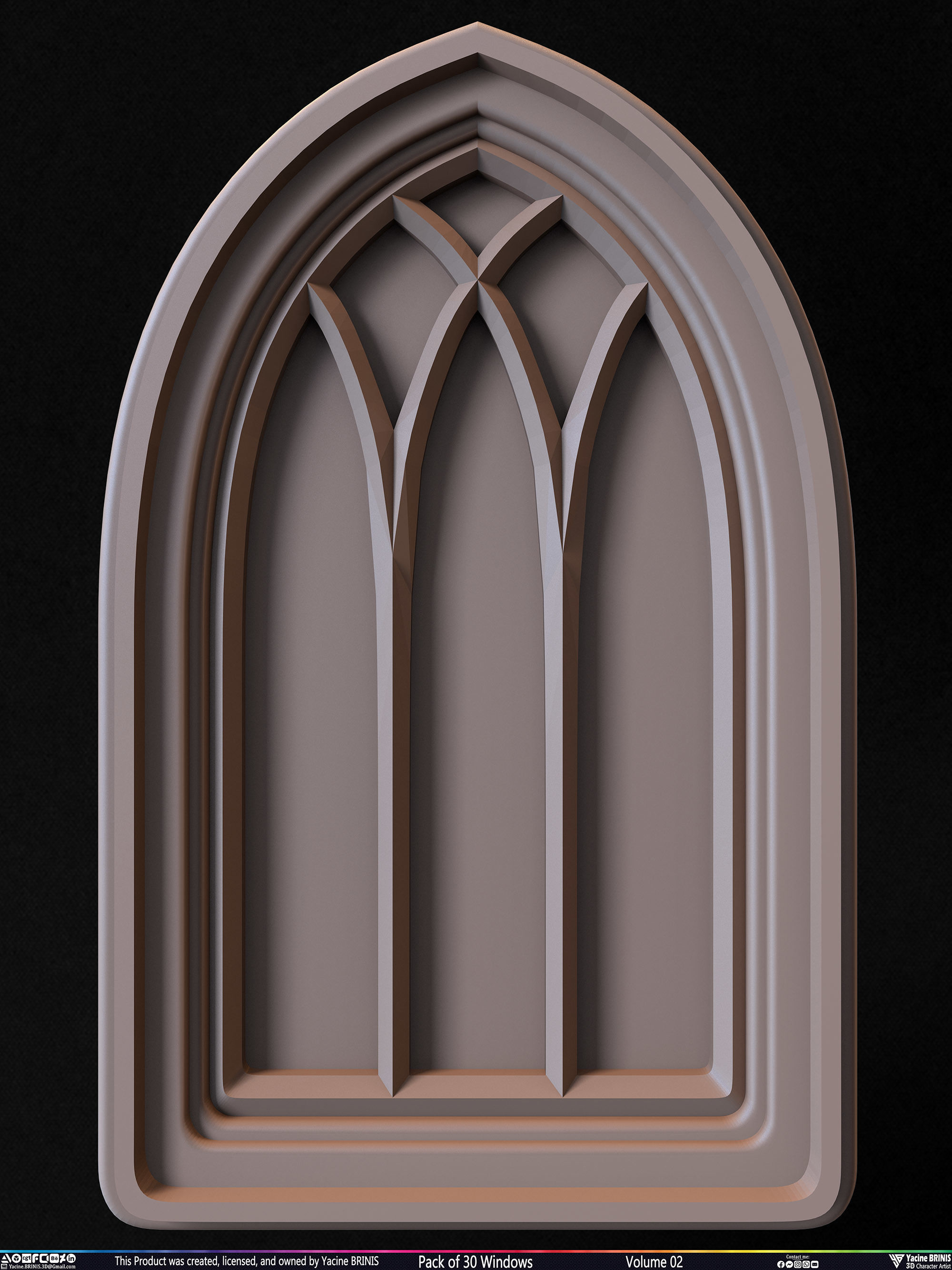 Pack of 30 Windows Volume 02 Low-poly 3D model_16