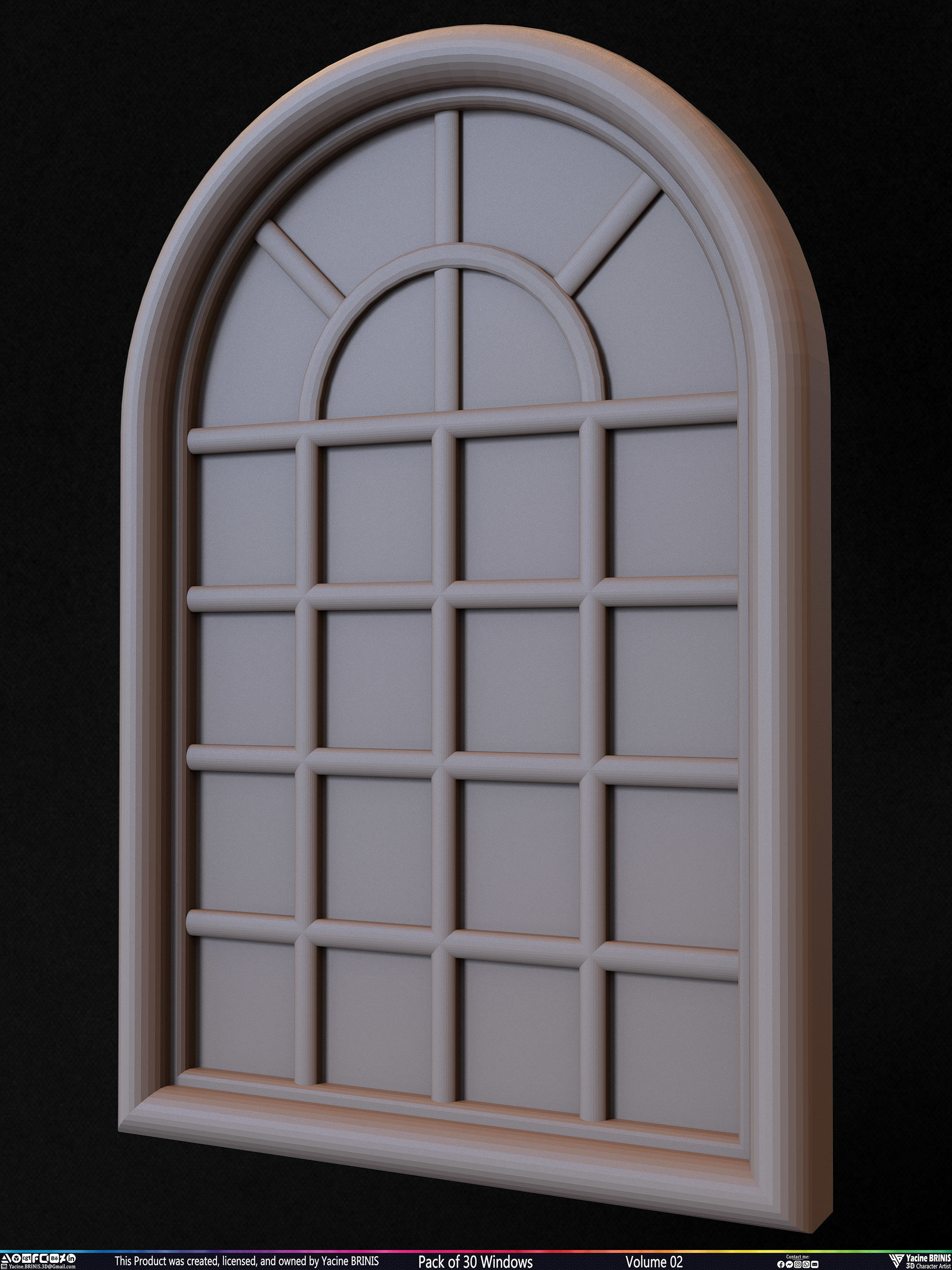 Pack of 30 Windows Volume 02 Low-poly 3D model_38