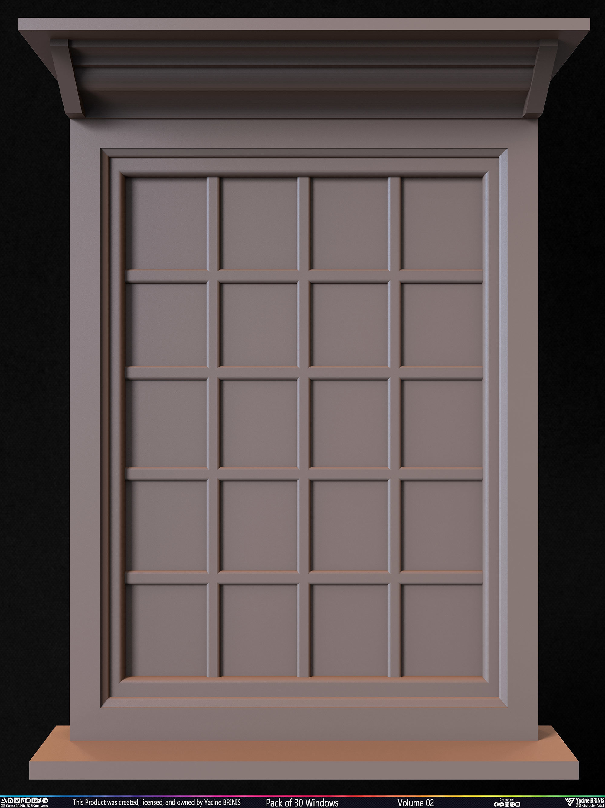 Pack of 30 Windows Volume 02 Low-poly 3D model_13