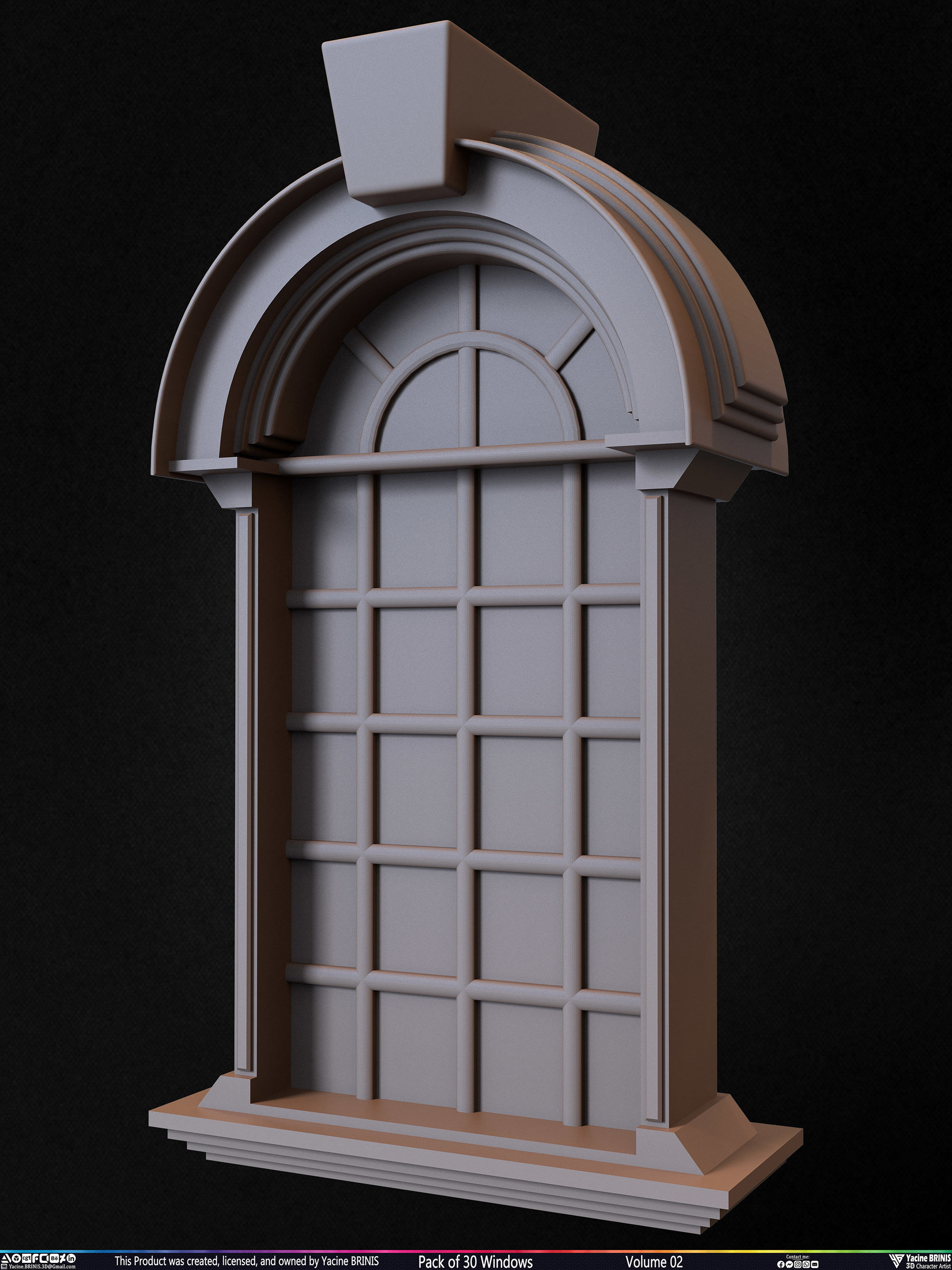 Pack of 30 Windows Volume 02 Low-poly 3D model_39