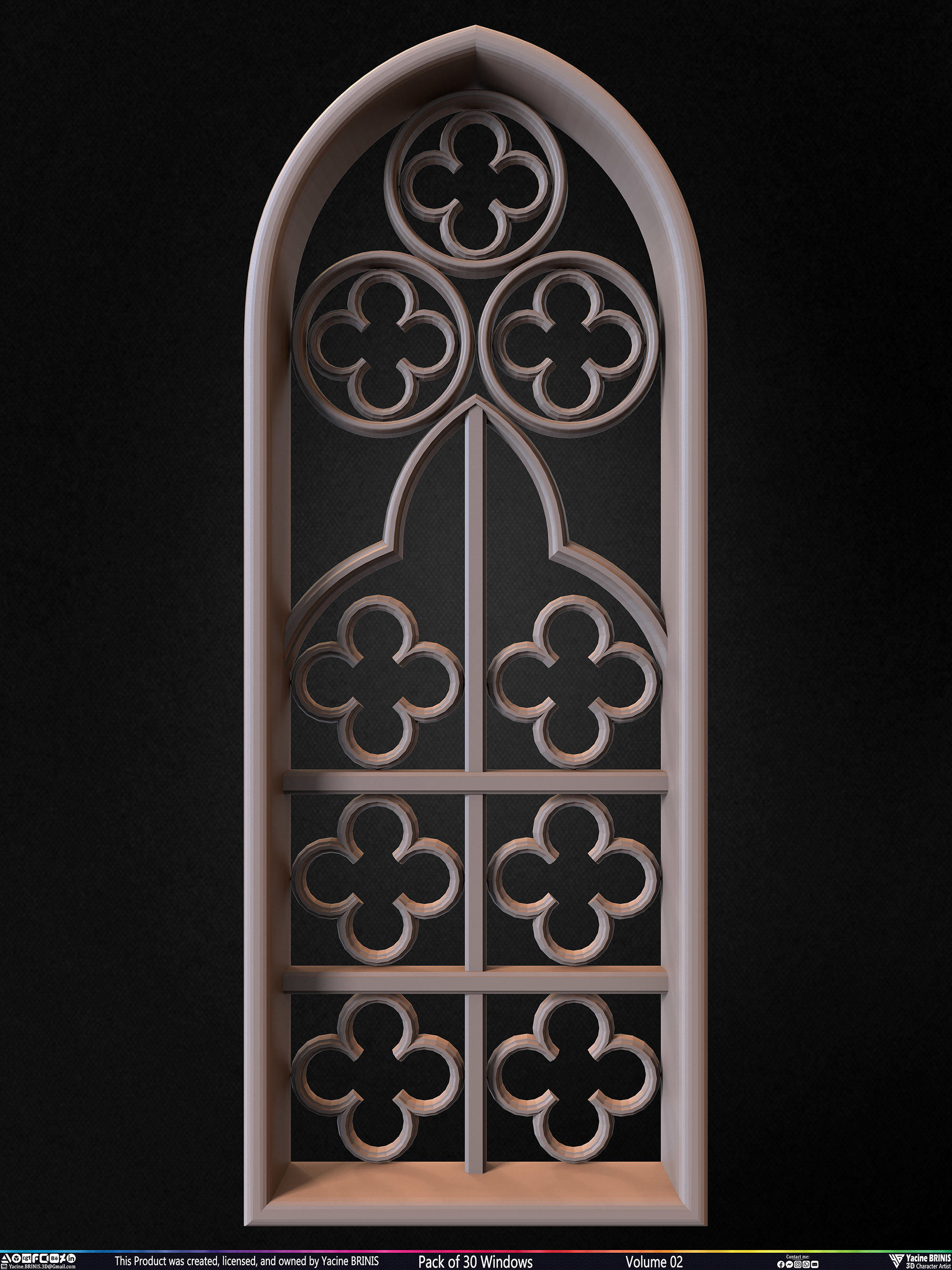 Pack of 30 Windows Volume 02 Low-poly 3D model_5