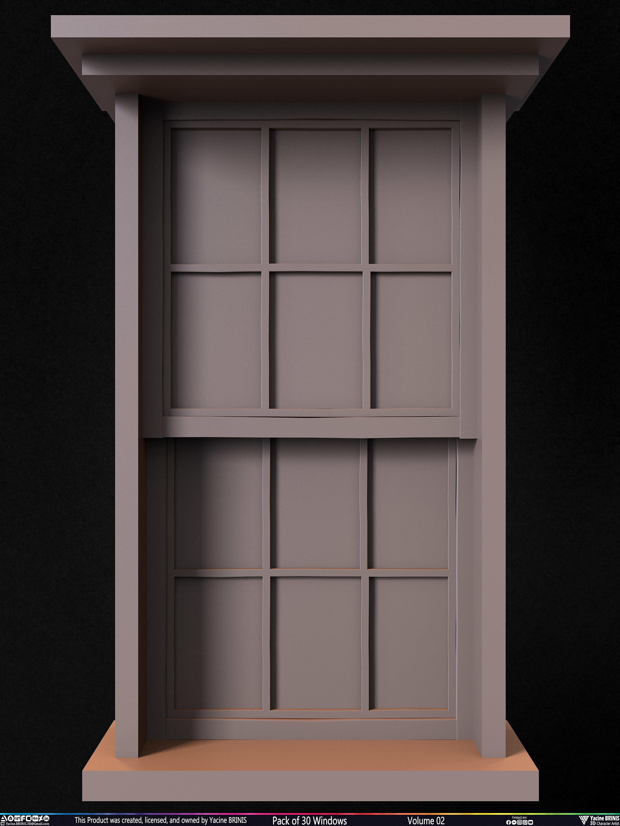 Pack of 30 Windows Volume 02 Low-poly 3D model_9