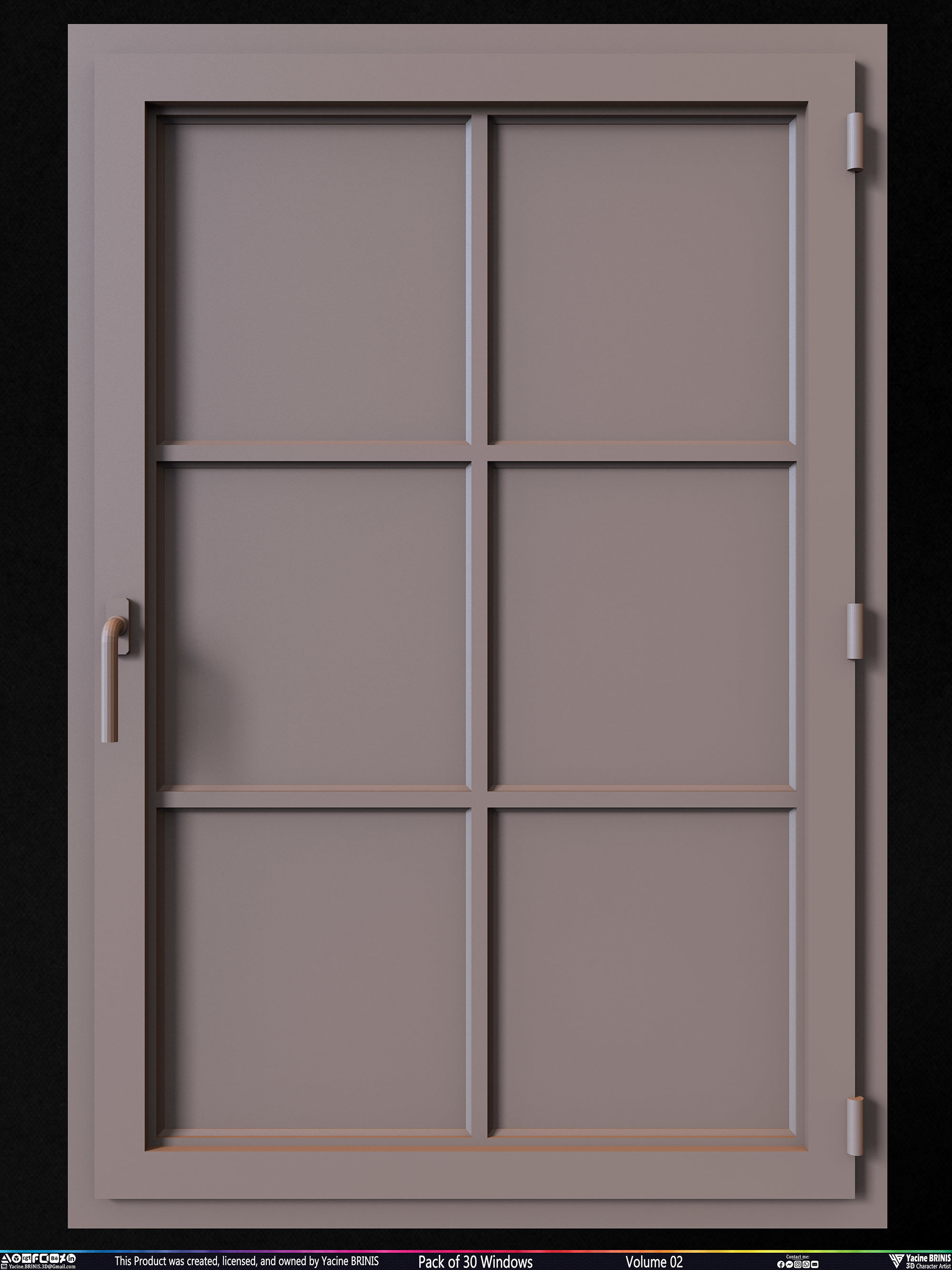 Pack of 30 Windows Volume 02 Low-poly 3D model_14